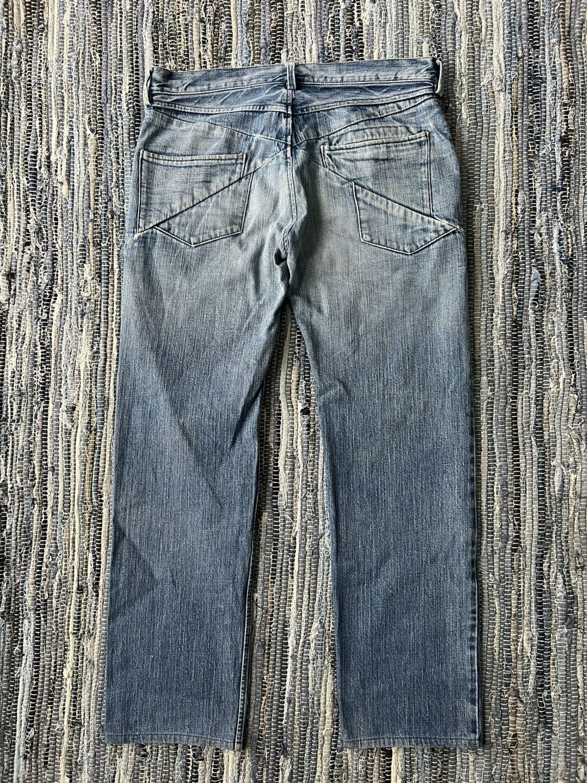 TALKING ABOUT THE ABSTRACTION FW05 TATA 🇯🇵 3D Cut Post Apocalypse Beauty Faded Runway Jeans Size US 36 / EU 52 - 3 Thumbnail
