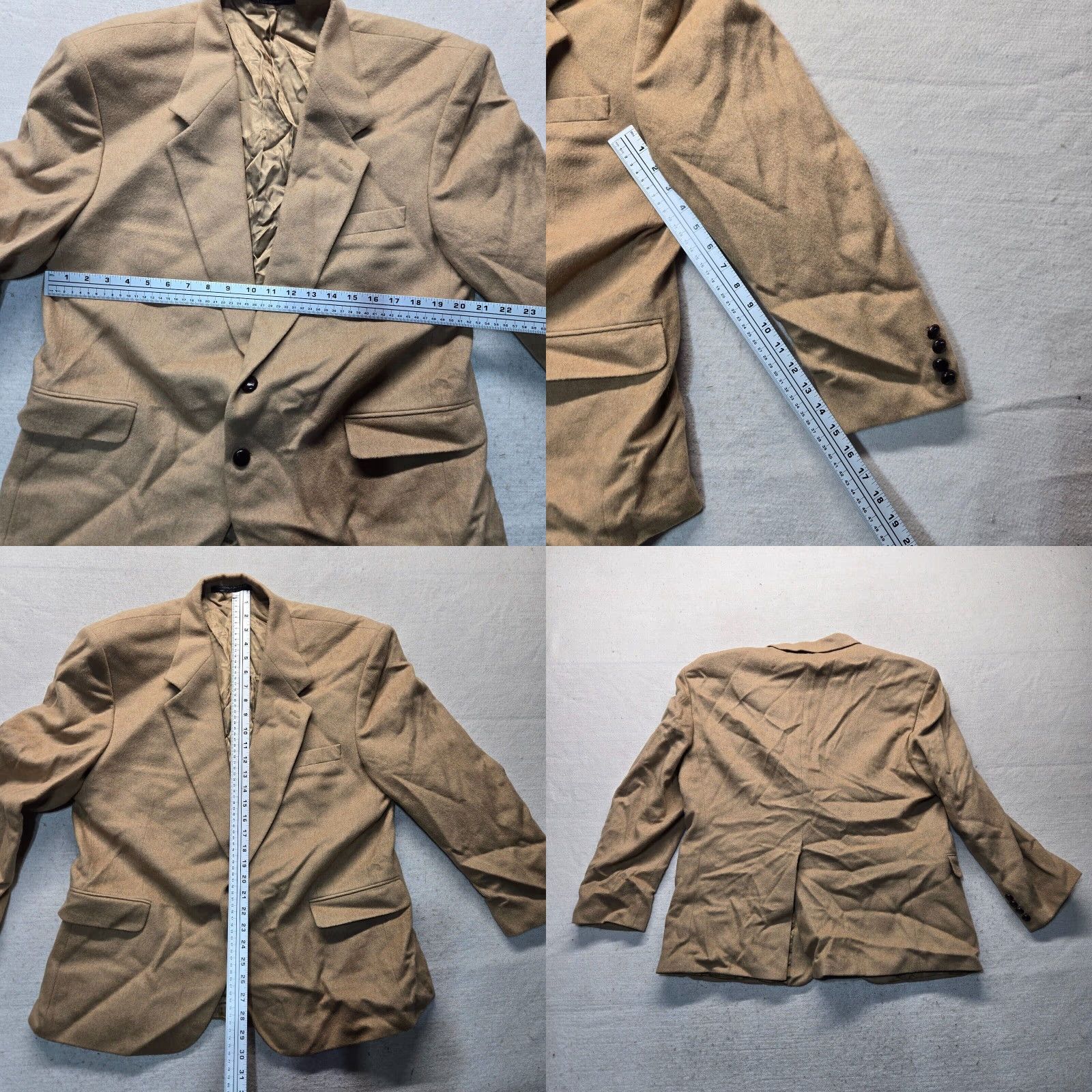 Camel Famous Brands Luxe Camel Hair Blazer Tan Adult Men's 44R Business Formal Classic Size 44R - 8 Thumbnail