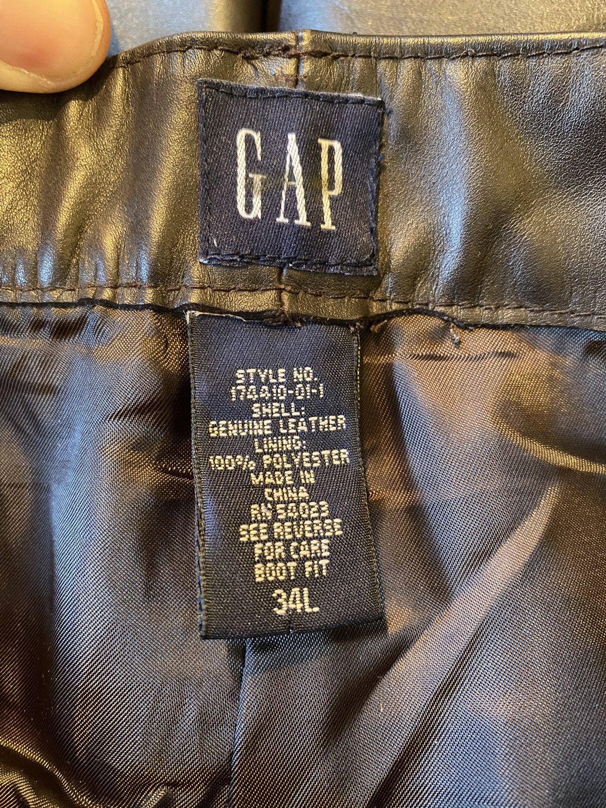 Gap × Vintage Vintage GAP brown leather pants Size US 34 / EU 50 - 3 Thumbnail