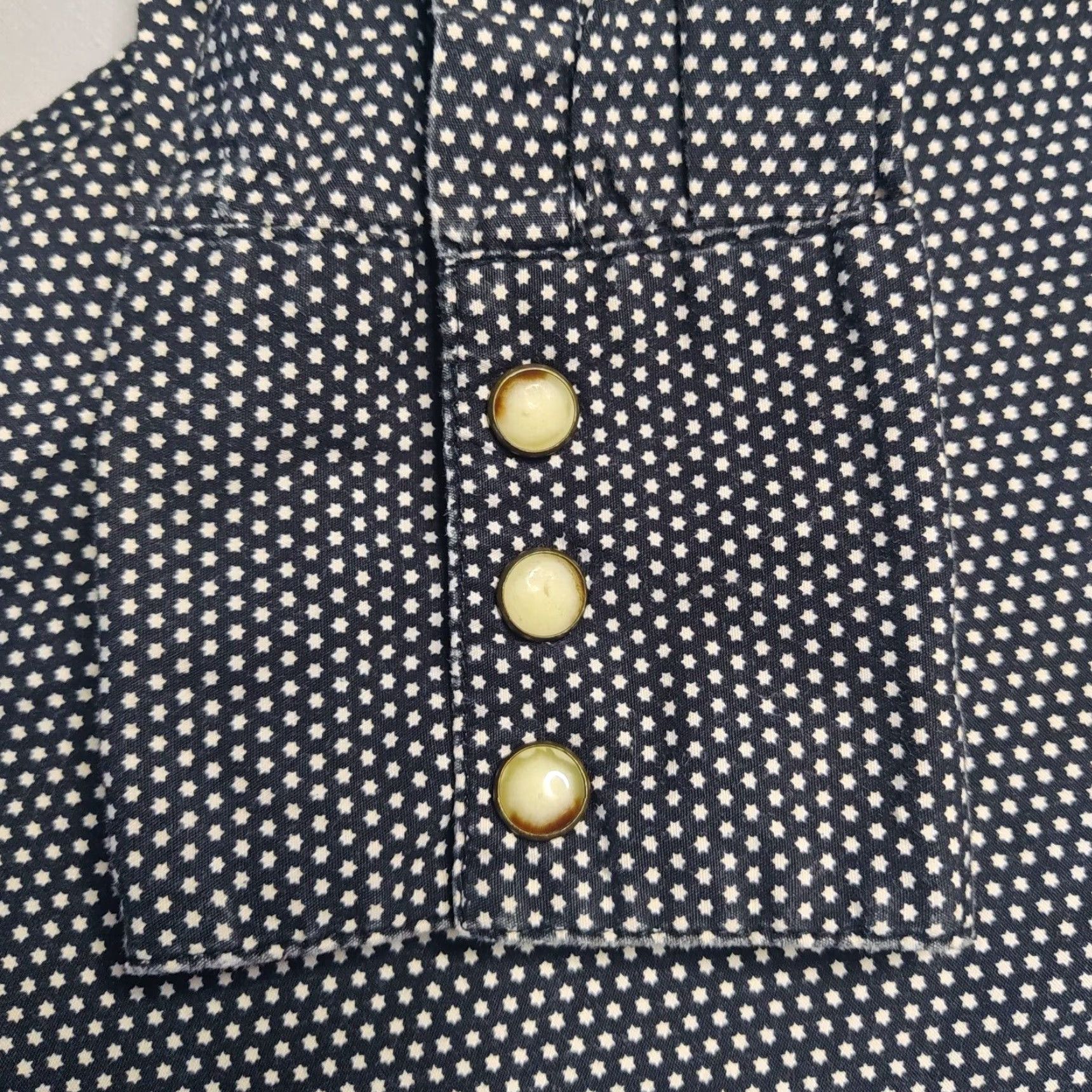 Calvin Klein CALVIN KLEIN Men Medium Star-Dotted Pearl Snap Black Long Sleeve Button-Up Western Shirt Size US M / EU 48-50 / 2 - 5 Thumbnail