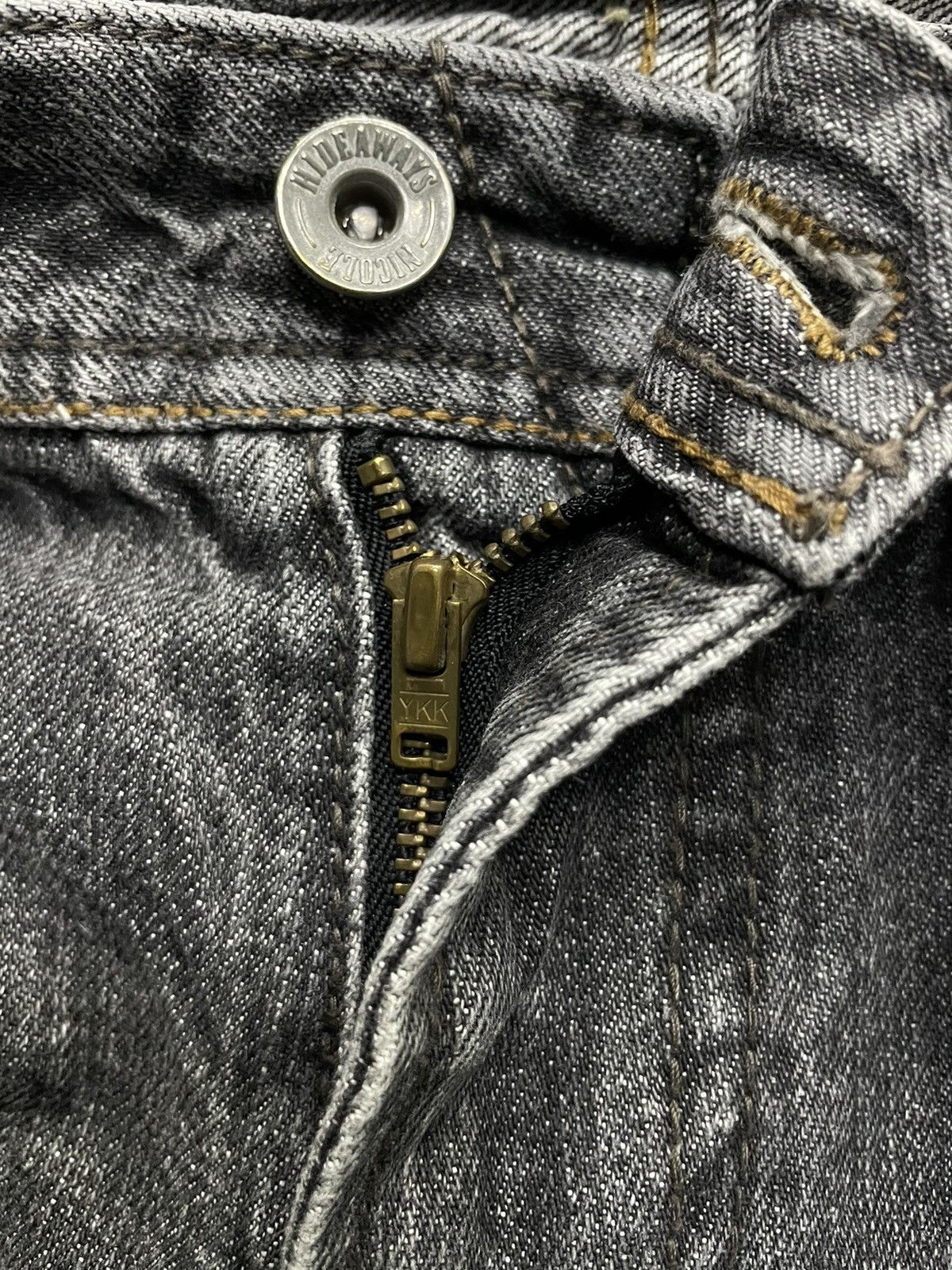 HIDEAWAYS × Japanese Brand Hideaways Distressed Patched Flared Jeans With Studded Belt Size US 32 / EU 48 - 10 Thumbnail
