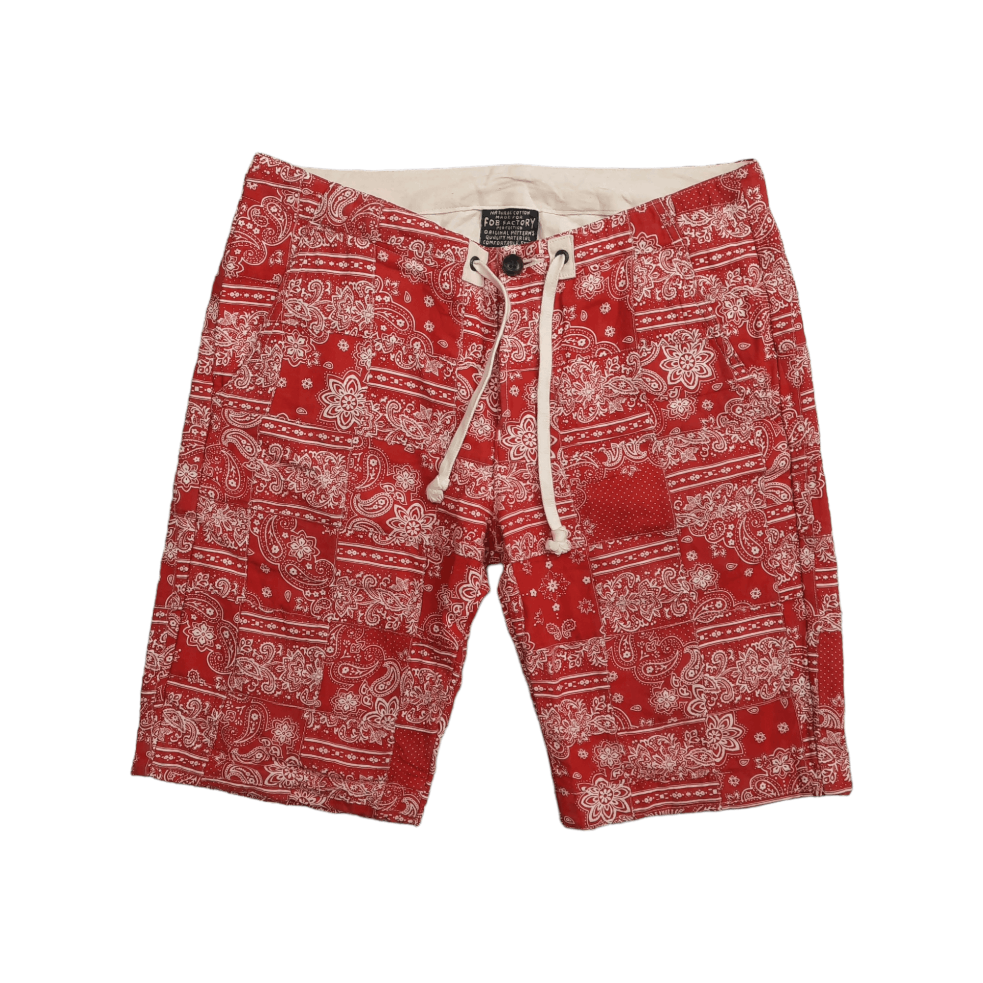 image of Archival Clothing F.o.b Factory Made In Japan Bandana Patchwork Short Pants, Men's (Size 32)