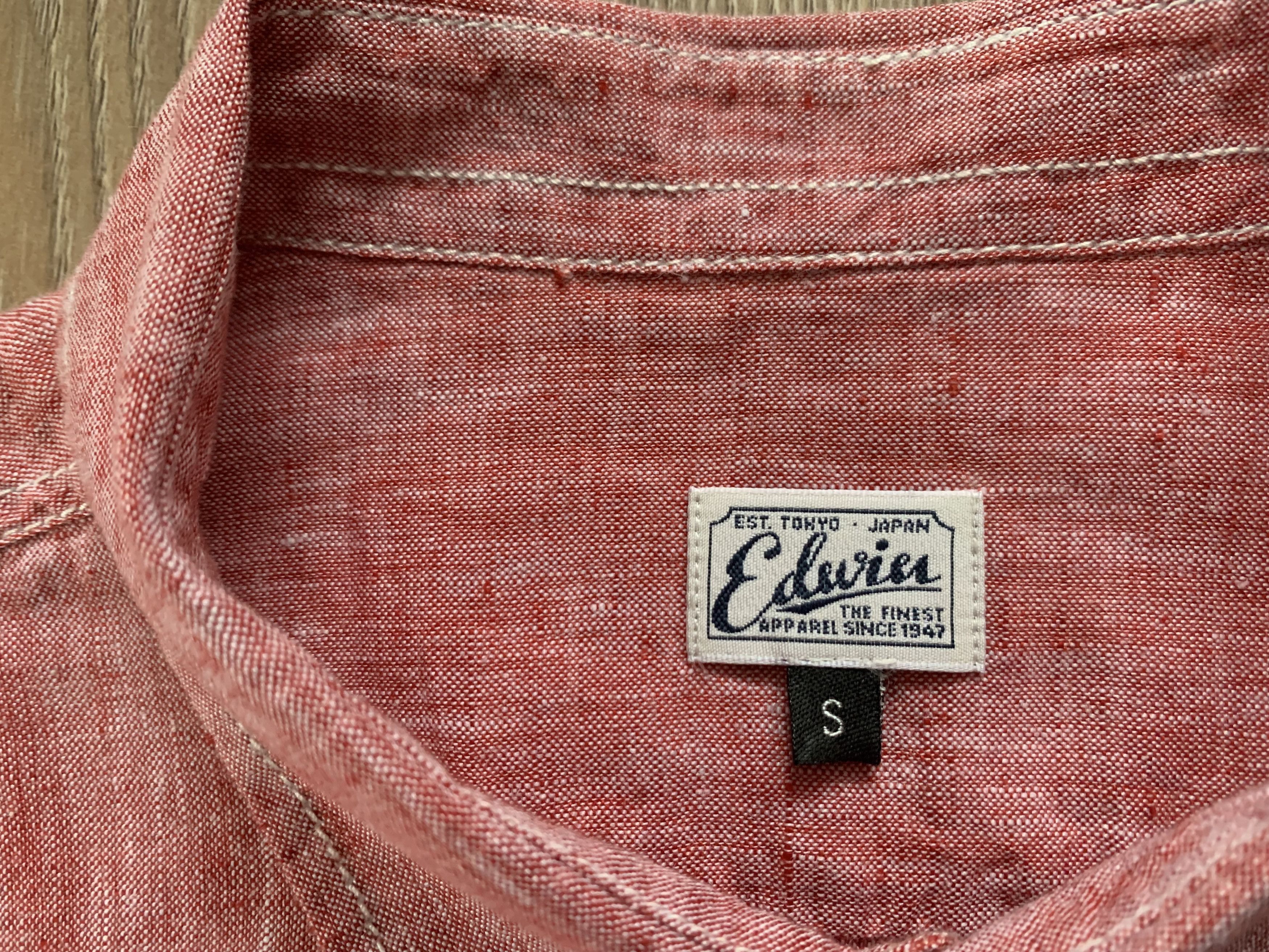 Edwin Edwin Linen Coral One Pocket Long Sleeve Shirt Size US S / EU 44-46 / 1 - 6 Thumbnail