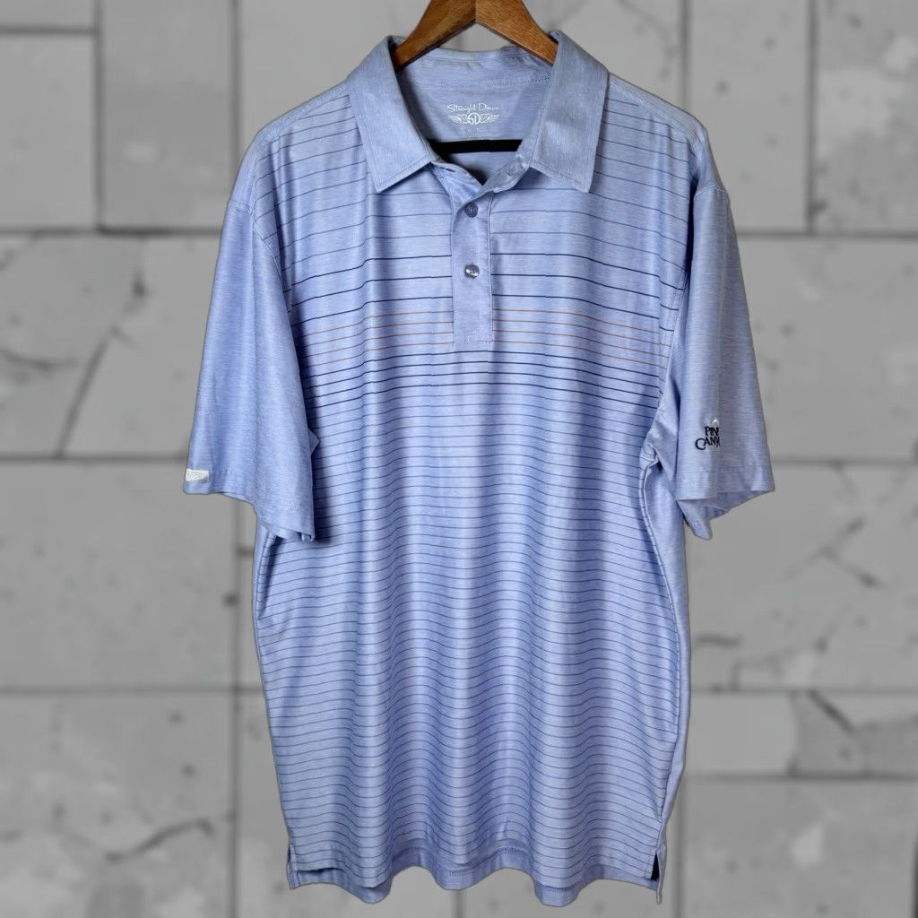 Vintage VINTAGE Straight Down Polo Shirt Men XL Athletic Fit Blue Stretchy Casual Shirt Size US XL / EU 56 / 4 - 1 Thumbnail