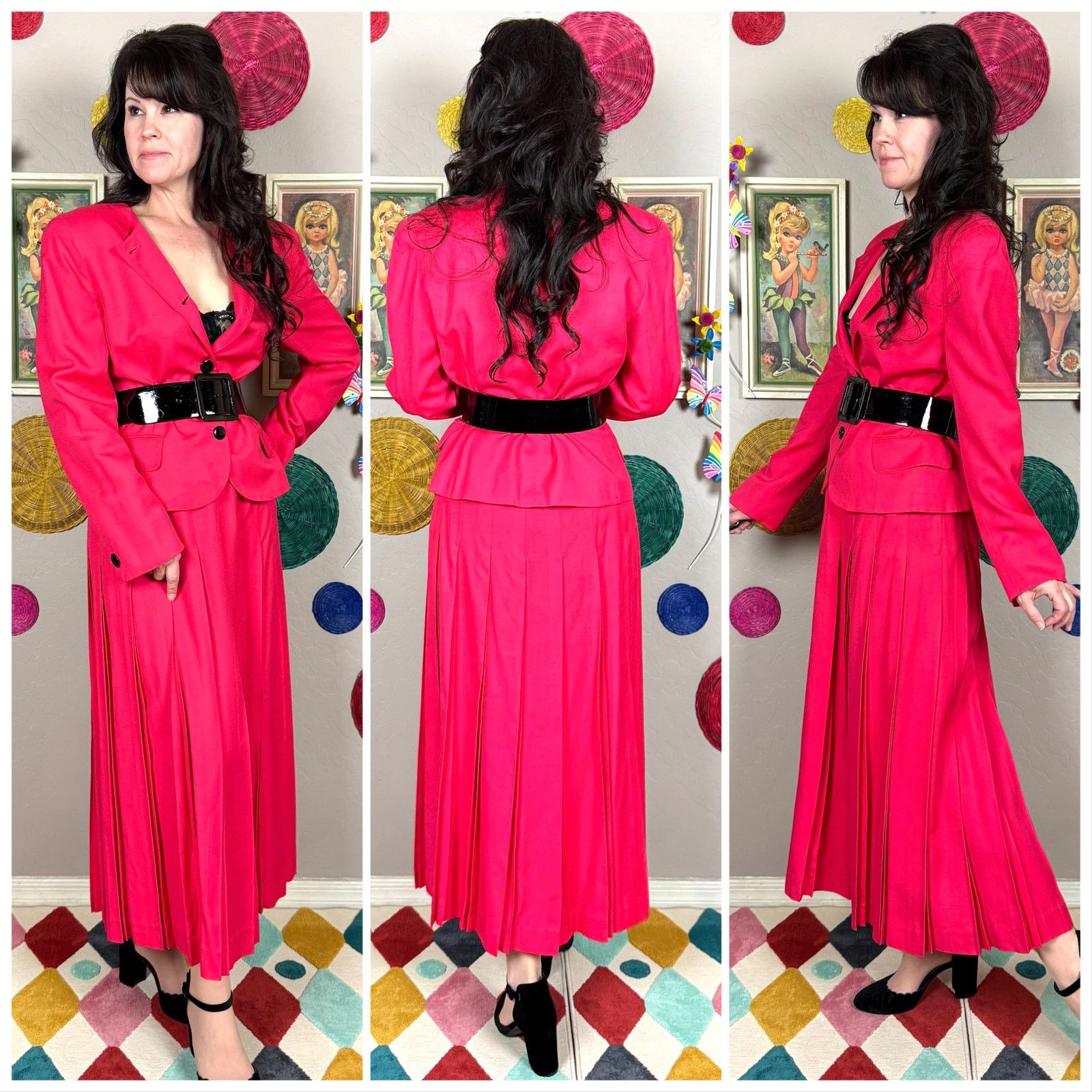Christian Dior Monsieur × Dior × Vintage Vintage 1980s Hot Pink 2-Piece Jacket and Skirt Set Size 27" / US 4 / IT 40 - 2 Thumbnail