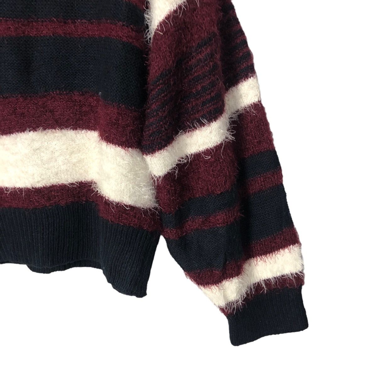 Aran Isles Knitwear Vtg E Hyphen World Gallery Striped Mohair Crop Top Knitwear Size M / US 6-8 / IT 42-44 - 6 Thumbnail