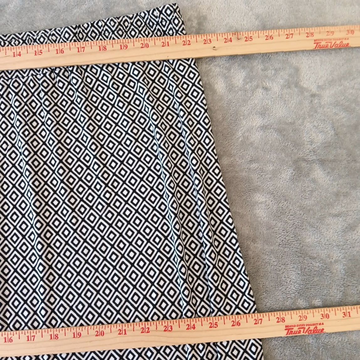 Vintage Cato Skirt Women Plus 26W Black Geometric Pull On A-Line Long Elastic Waist Womens Size 26" / US 2 / IT 38 - 3 Thumbnail