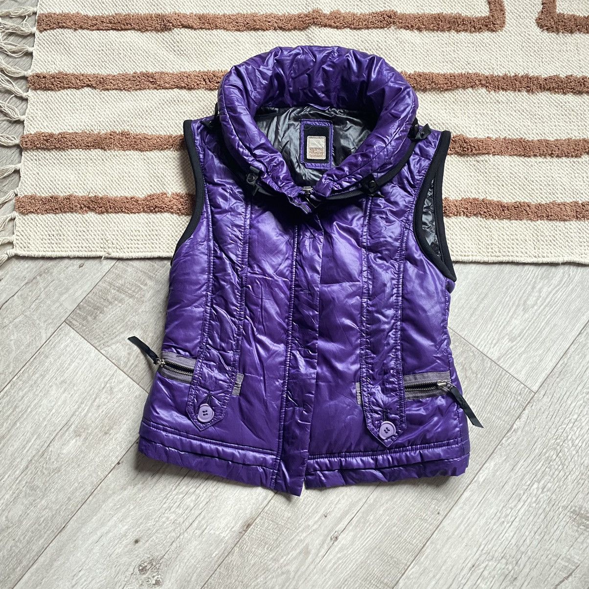 image of 20471120 x Marithe Francois Girbaud Y2K Nylon Puffer Vest in Purple, Women's (Size Large)