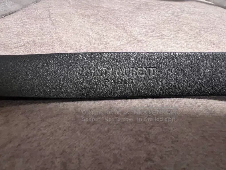 Saint Laurent Paris Saint Laurent Paris size 80 Square buckle black belt with Size ONE SIZE - 3 Thumbnail