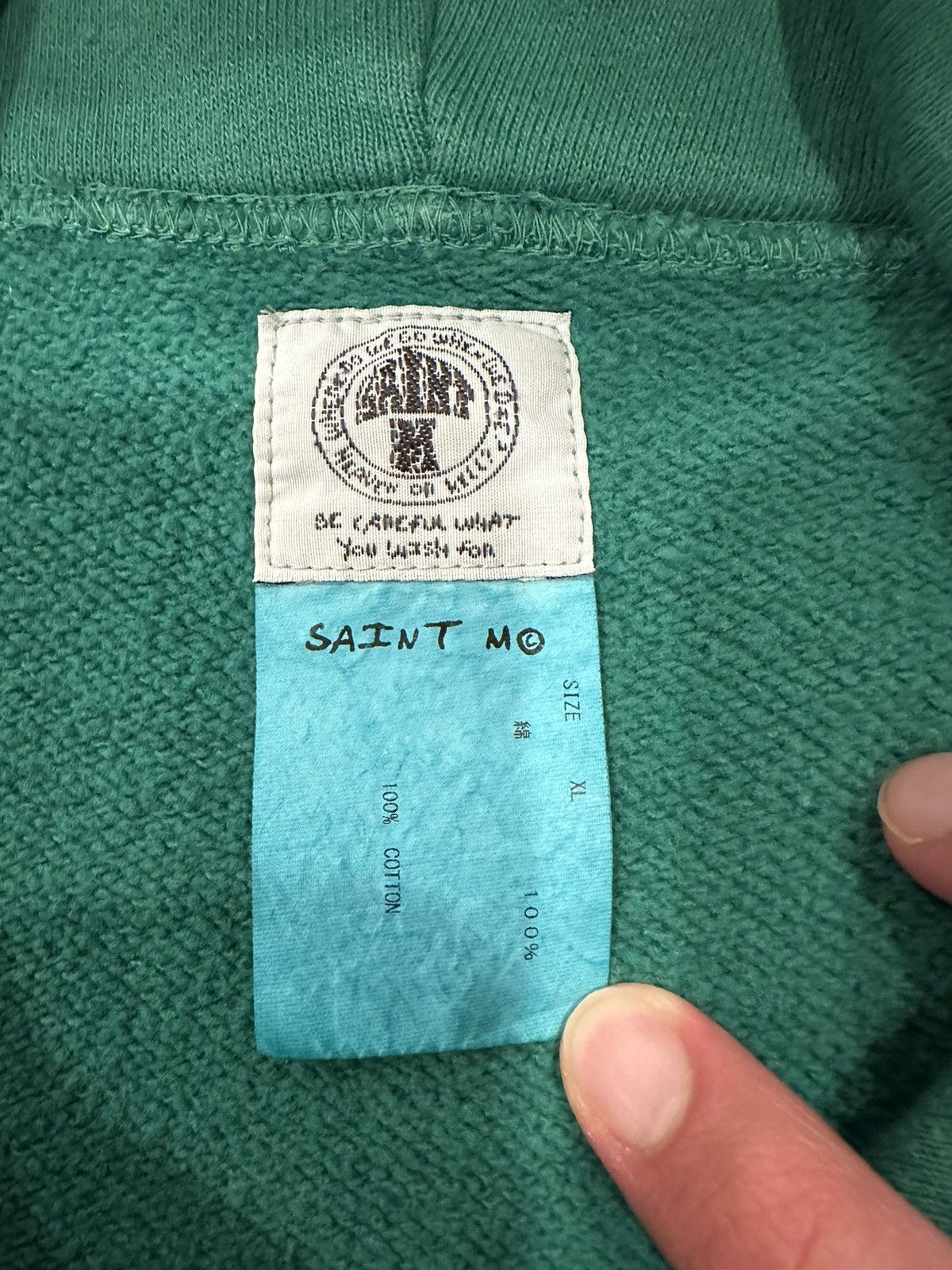 READYMADE × Saint Michael Saint Michael Red Ribbon Logo Pullover Green Hoodie Size US XL / EU 56 / 4 - 8 Thumbnail
