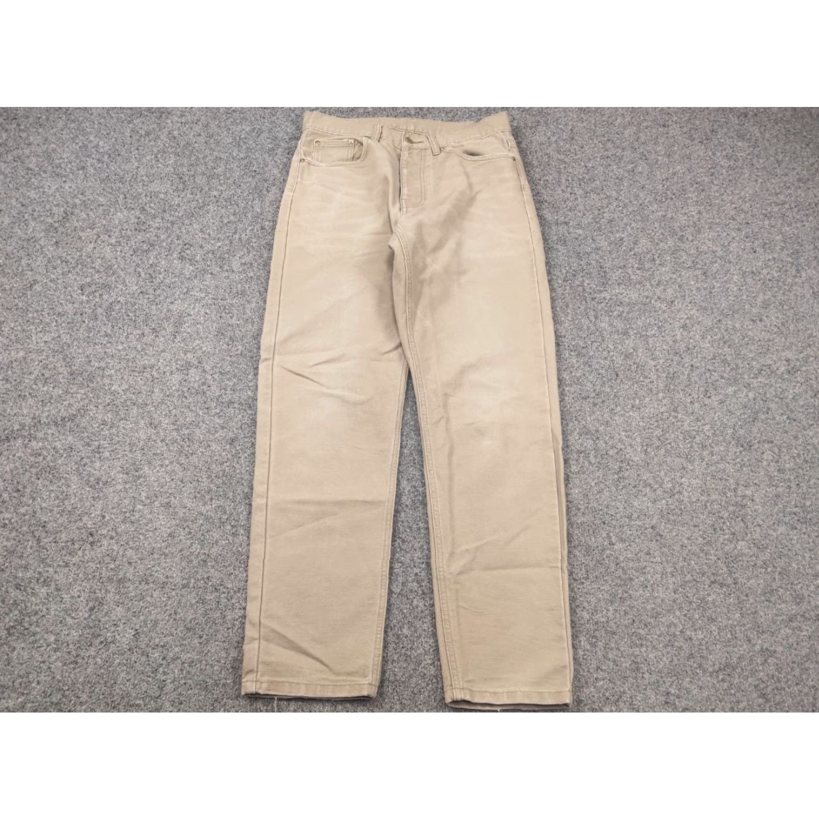 Carhartt VINTAGE Carhartt USA Beige Faded Canvas Newel Trouser Straight Pants Carpenter Workwear 30" Mens Beige 90s Carhartt USA 30x30 5-Pocket Denim? Size US 30 / EU 46 - 3 Thumbnail
