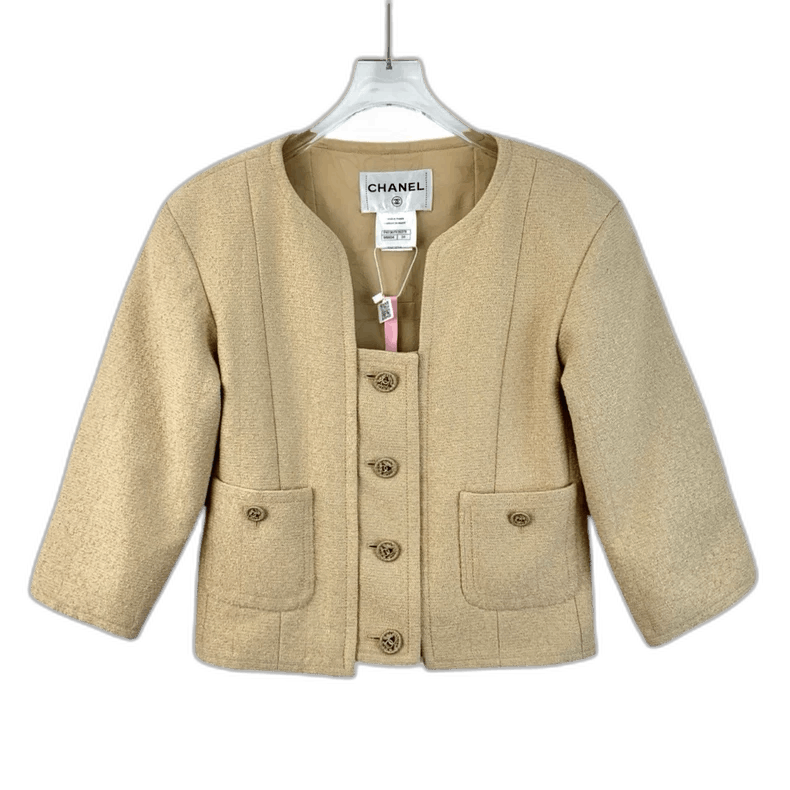 Chanel Chanel Beige Single Button Short Jacket Size US XXS / EU 40 - 1 Thumbnail