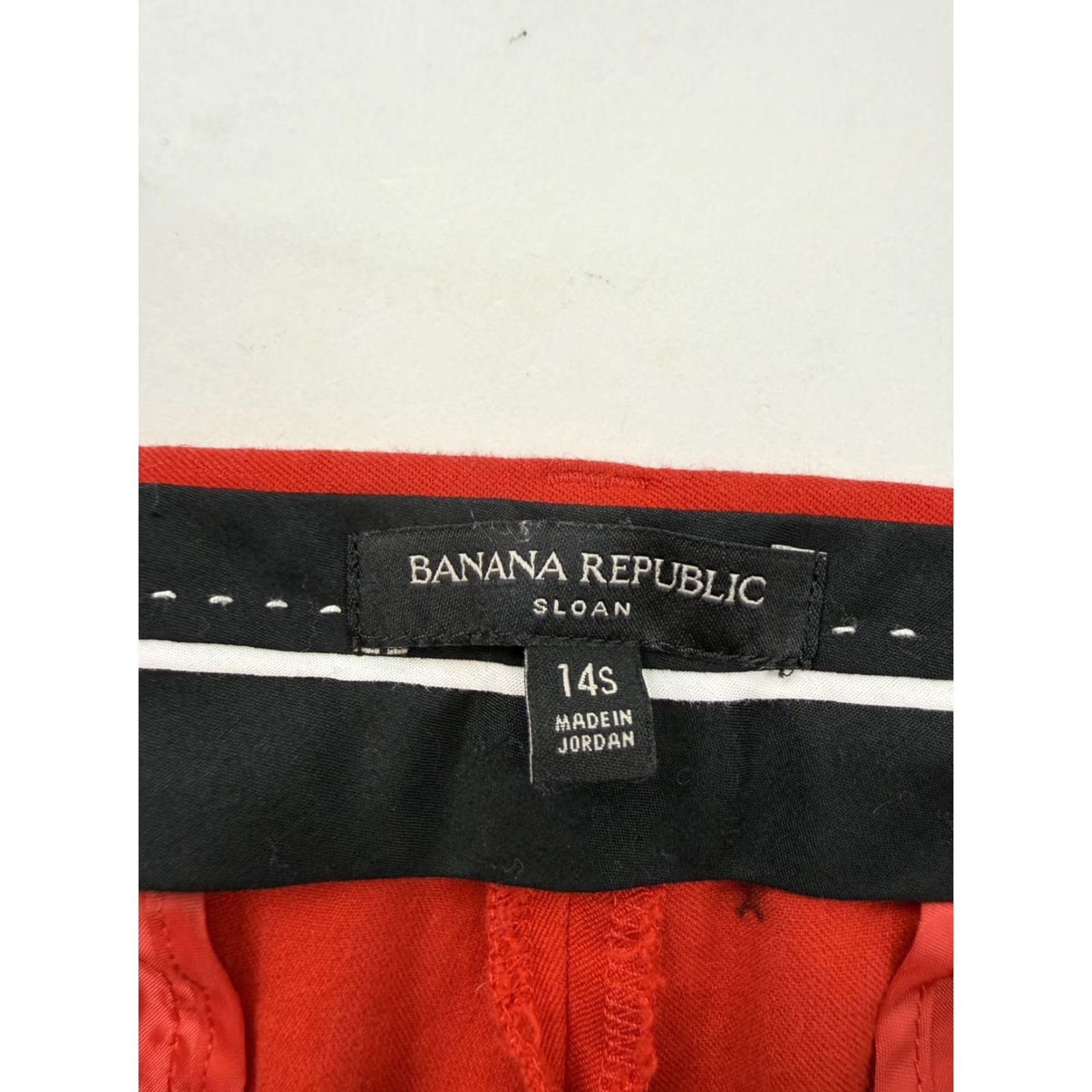 Banana Republic Banana Republic Sloan Dress Pants Womens 14S Red Cropped Stretch Twill Work Dress Pants Slim Pockets Solid 14S Womens Size 36" / US 14 / IT 50 - 2 Thumbnail