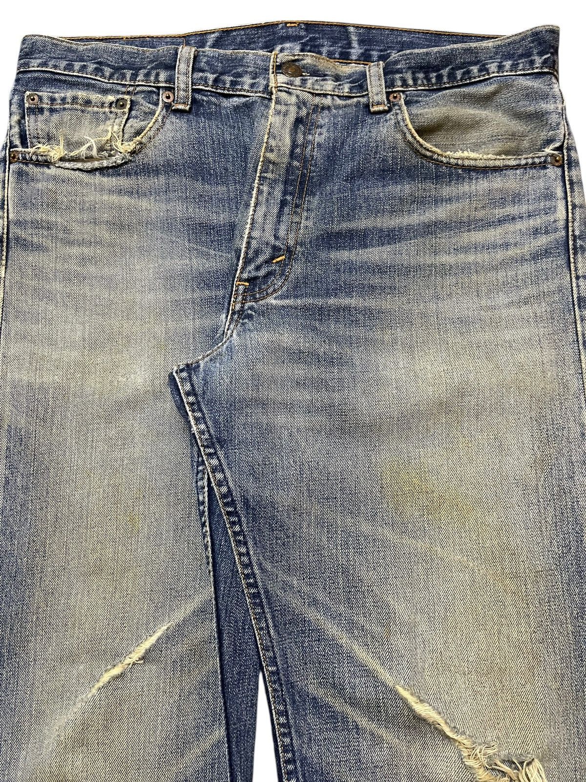 Levi's Vintage 90s Levis 505 Mud Faded Wash Ripped Loose Jeans Size US 34 / EU 50 - 4 Thumbnail