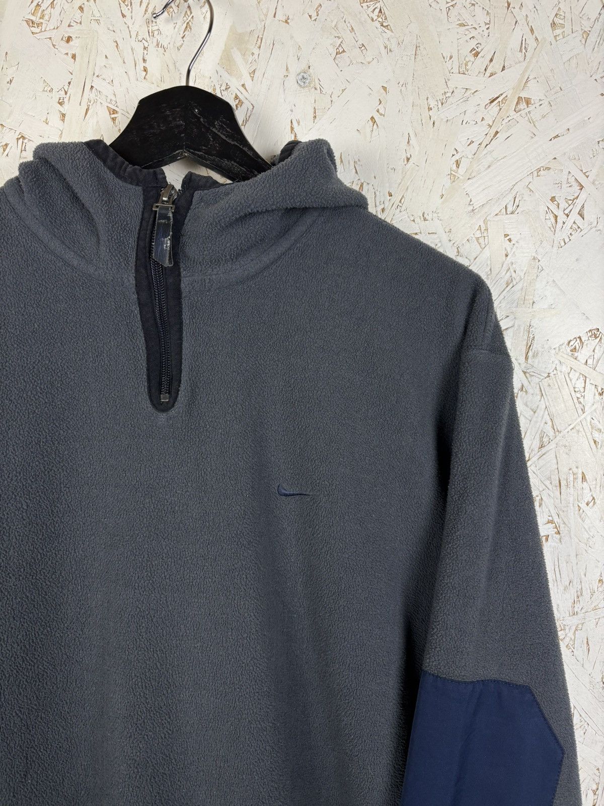 Nike 00s Nike Fleece Ninja Hood 1/4 Zip Logo Hoodie Grey M Size US M / EU 48-50 / 2 - 2 Thumbnail