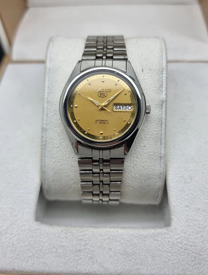 Seiko - Vintage Seiko 5 Automatic Day/date Watch in Yellow, Men's (Size 36)