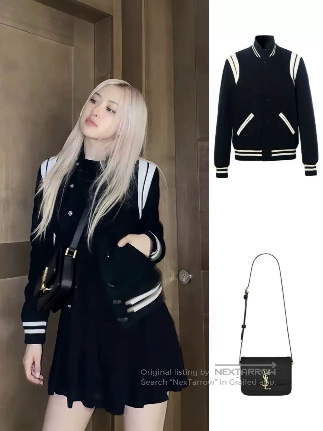 Saint Laurent Paris Saint Laurent Wool Baseball Jacket Back Logo. Size US L / EU 52-54 / 3 - 7 Thumbnail