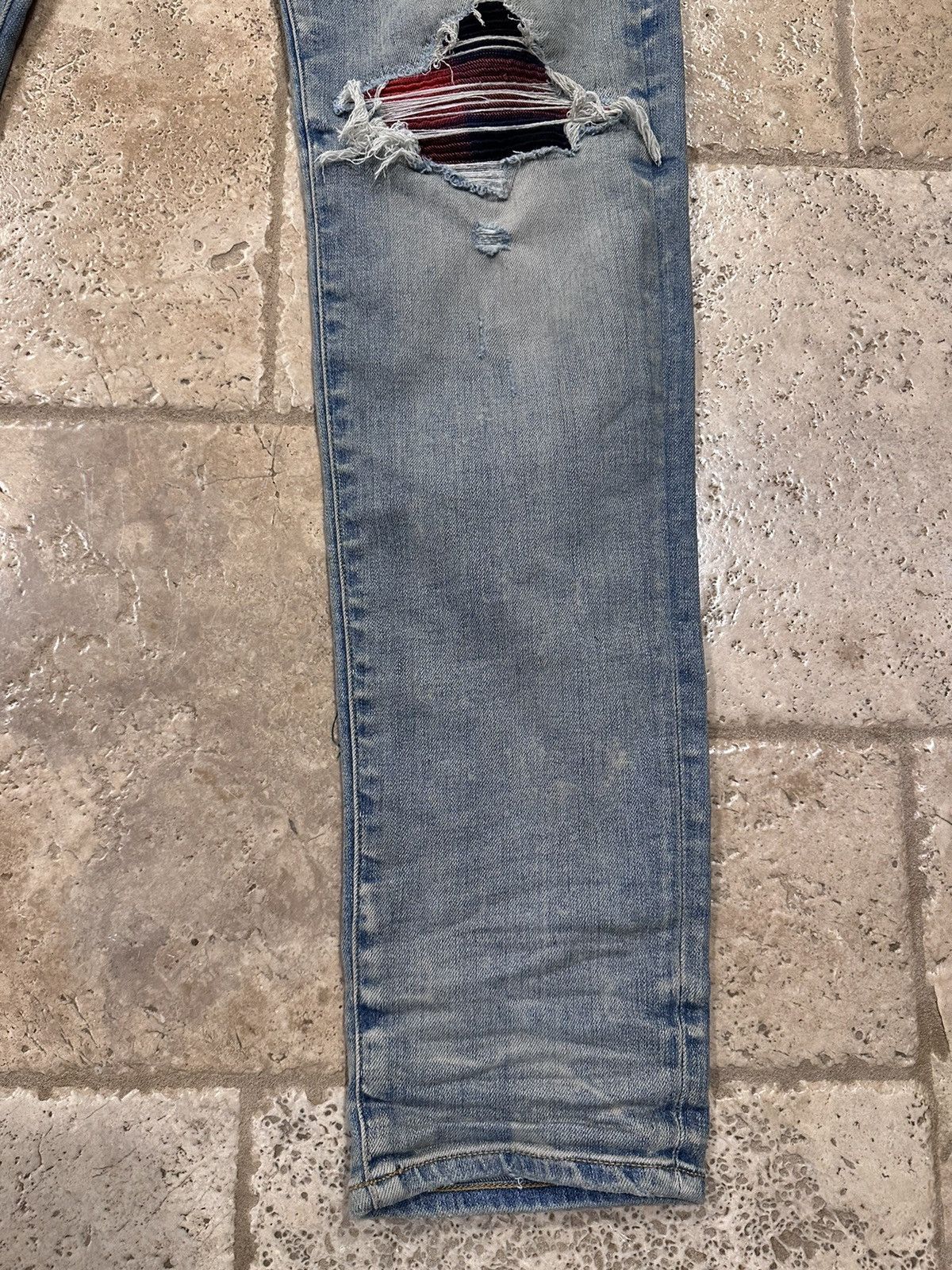 Amiri Amiri Mx1 Red Plaid Flannel Patch Clay Indigo Denim Jean Size US 36 / EU 52 - 2 Thumbnail