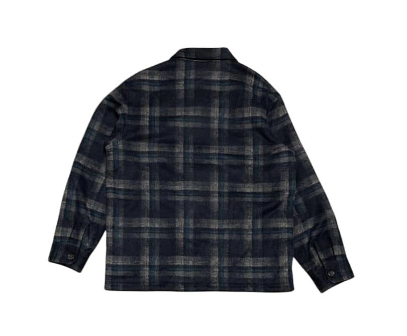 Japanese Brand Vintage Uniqlo Shadow Plaid Wool Flannel Shirt Jacket Size US L / EU 52-54 / 3 - 6 Thumbnail