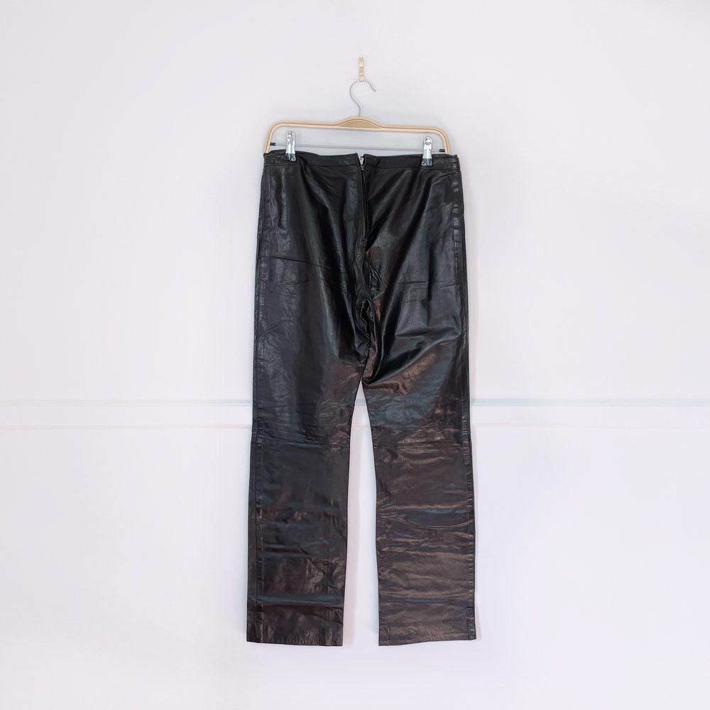 Roberto Cavalli vintage 00s roberto cavalli low rise butter leather pants Size 30" / US 8 / IT 44 - 3 Thumbnail