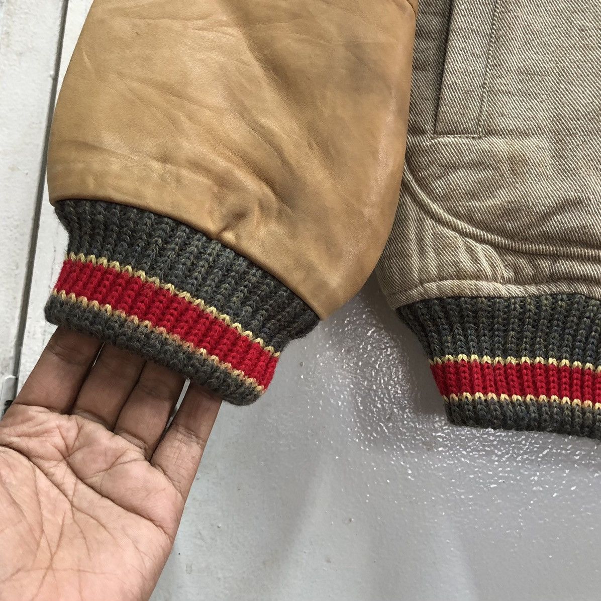 Vintage Vintage Scene Army/Navy Letterman Jacket Cowhide Leather Size US M / EU 48-50 / 2 - 12 Thumbnail