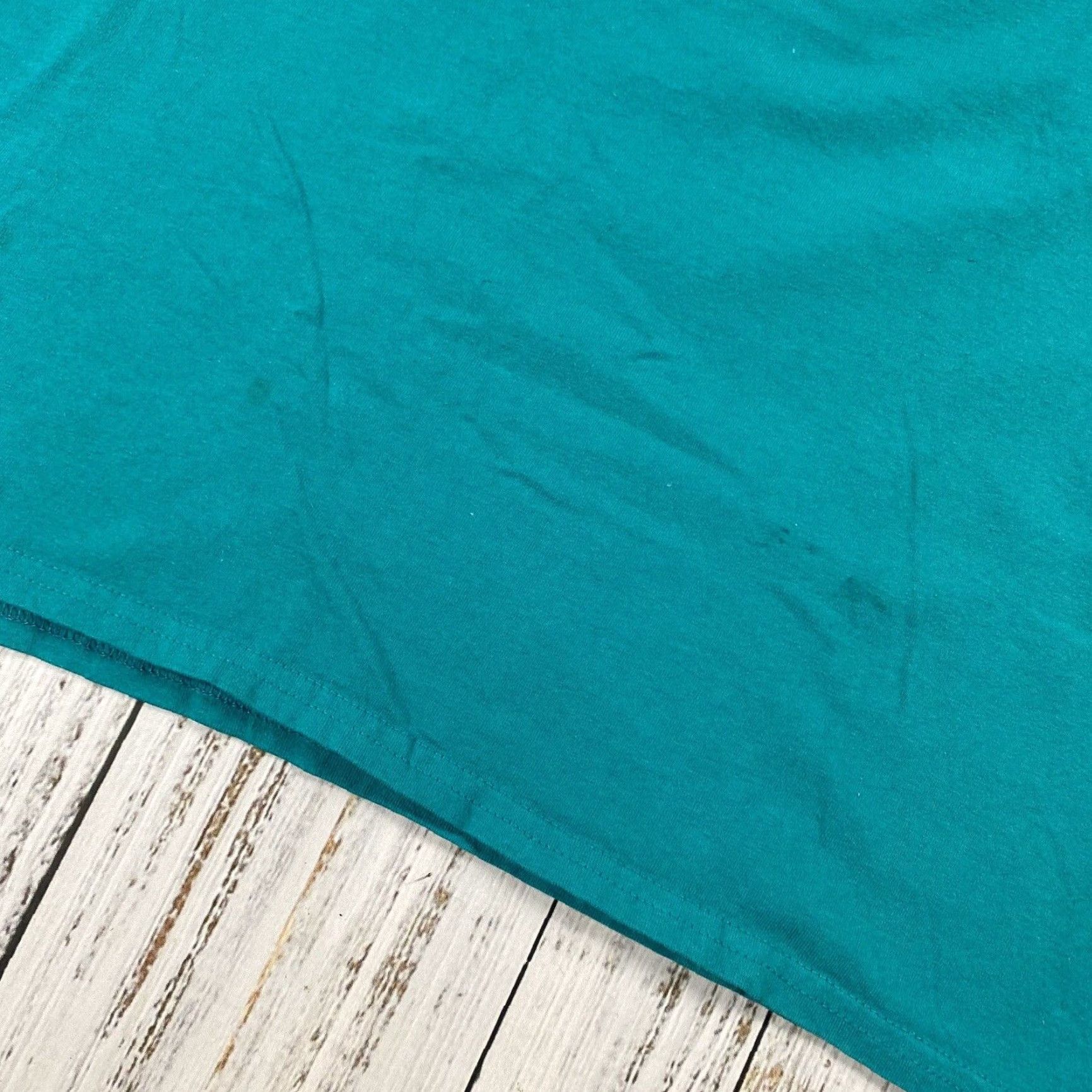 Gildan VINTAGE 1991 TopSail Turtle Project Eco Nature T-Shirt Men Size Large Teal Graphic Eco woods Size US L / EU 52-54 / 3 - 4 Thumbnail