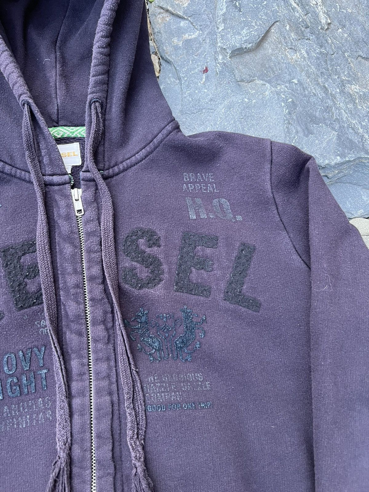 Diesel × Vintage Vintage Diesel y2k zip hoodie faded distressed washed retro Size US M / EU 48-50 / 2 - 6 Thumbnail