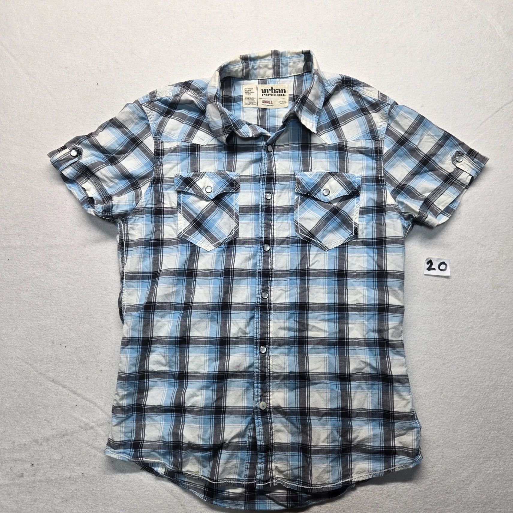 Vintage VINTAGE Urban Pipeline Western Style Shirt Men Small Blue White Plaid Cotton Casual Size US S / EU 44-46 / 1 - 2 Thumbnail