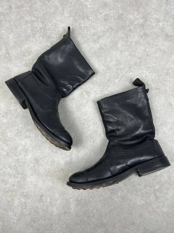 Marithe + Francois Girbaud Marithé + François Girbaud Black Leather Padded Biker Boots Size US 9 / EU 42 - 5 Thumbnail