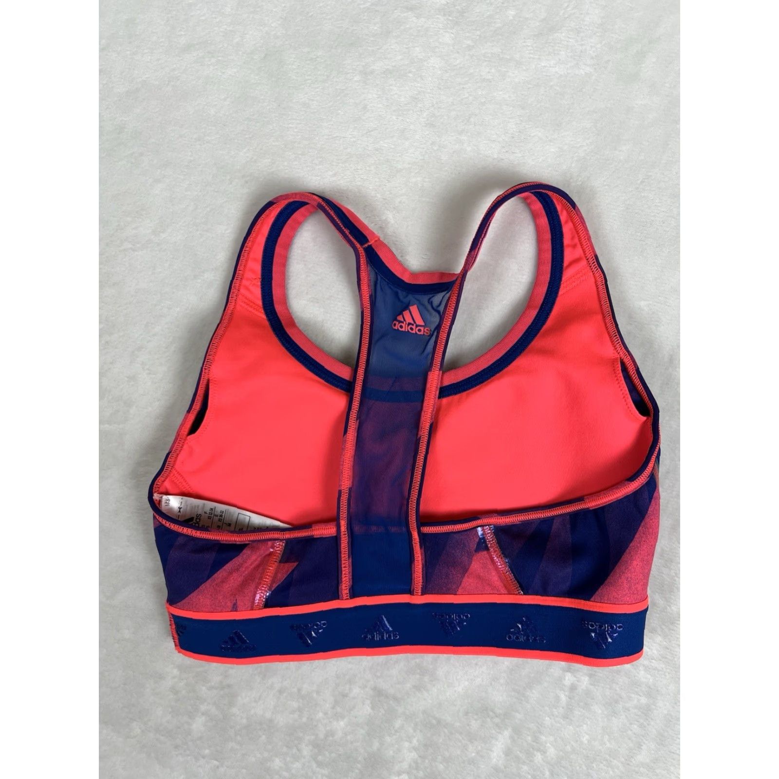 Adidas Adidas Don't Rest AlphaSkin Graphic Sports Bra Pink Purple XS Womens Gym Colorful 90s Logo Sports Bra Size ONE SIZE - 2 Thumbnail