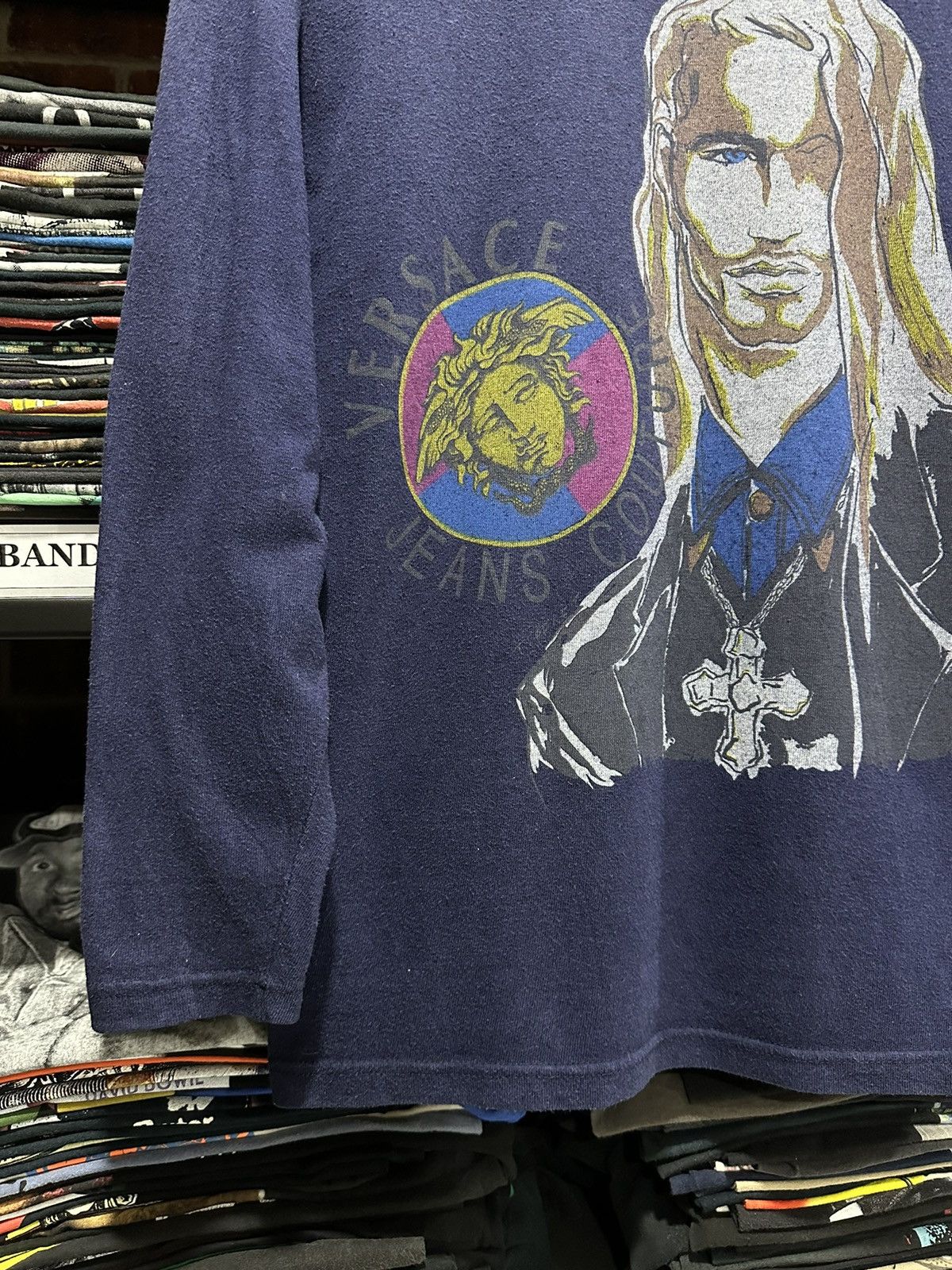 Versace Vintage Versace Long Sleeve Faded Tee Size US M / EU 48-50 / 2 - 4 Thumbnail