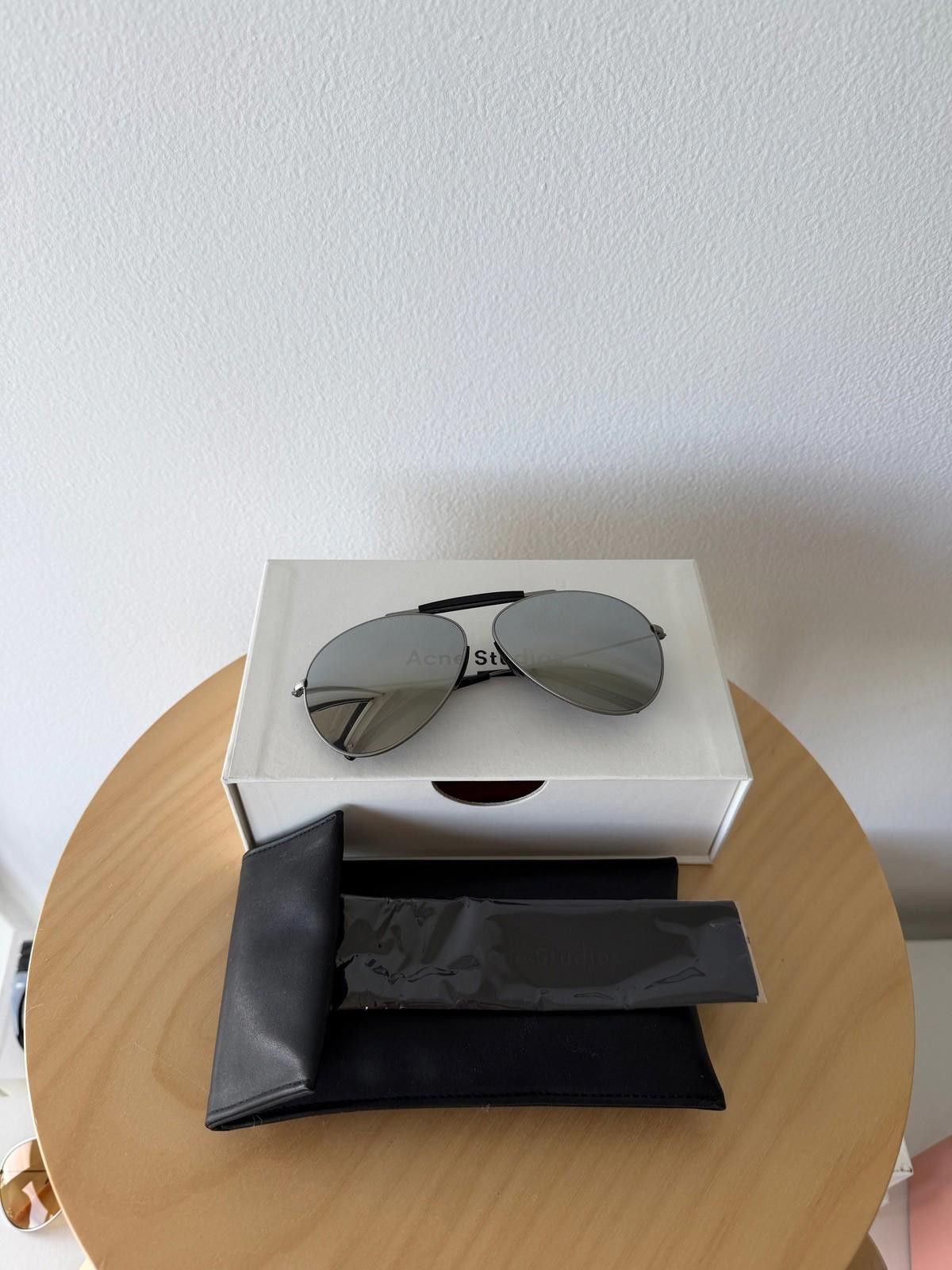 New acne studios howard aviator sunglasses silver black