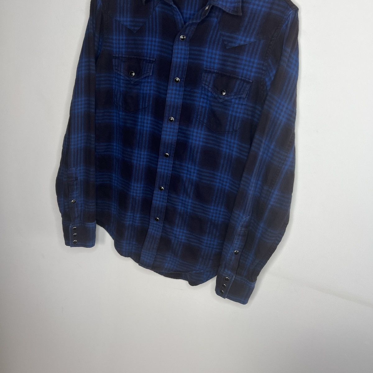 Saint Laurent Paris FW16 Checkered Flannel Shirt – Blue Size US XS / EU 42 / 0 - 2 Thumbnail