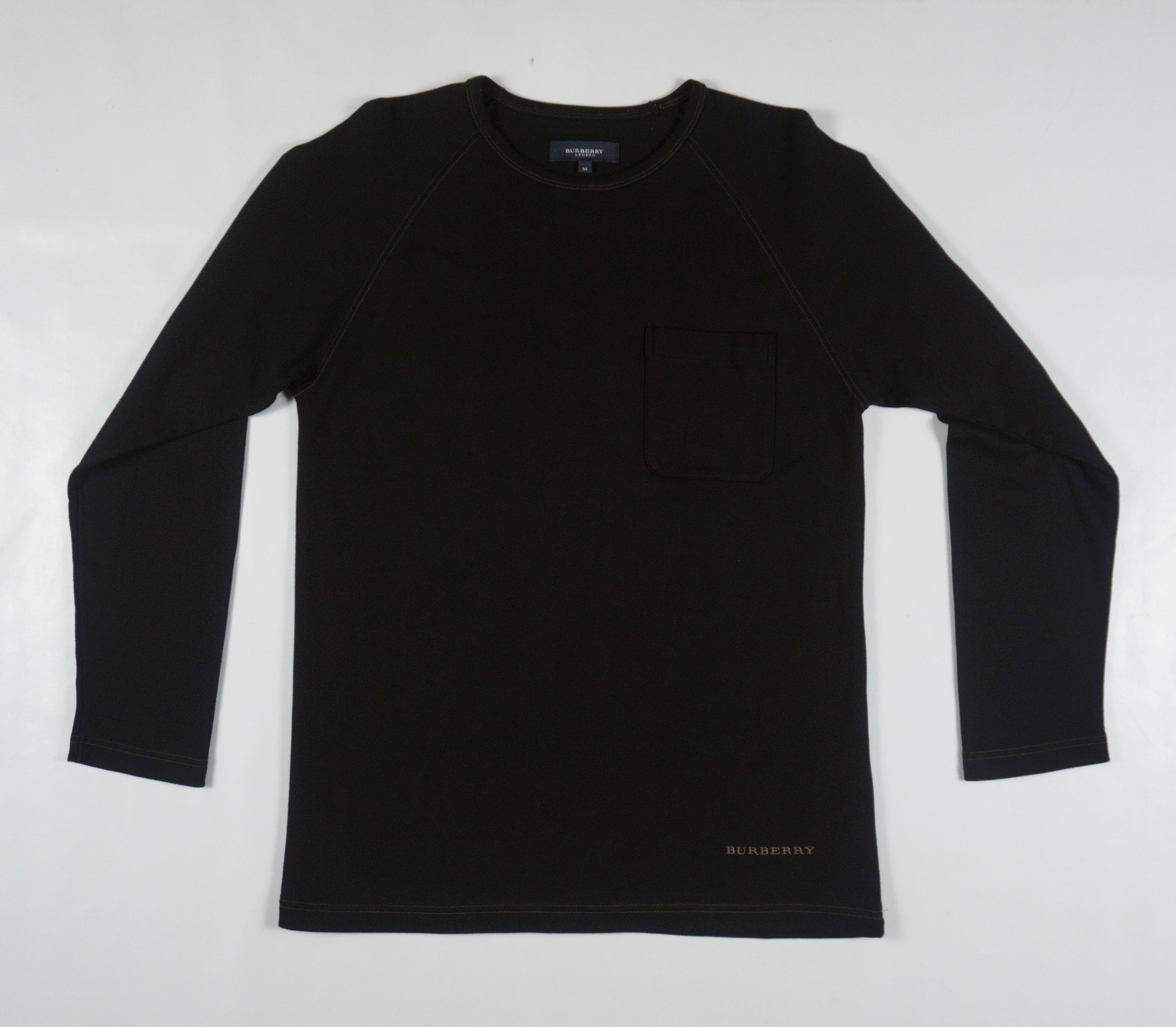 Burberry Embroidery Logo Nylon Blend Crew Neck Sweater In Black Size US M / EU 48-50 / 2 - 1 Thumbnail