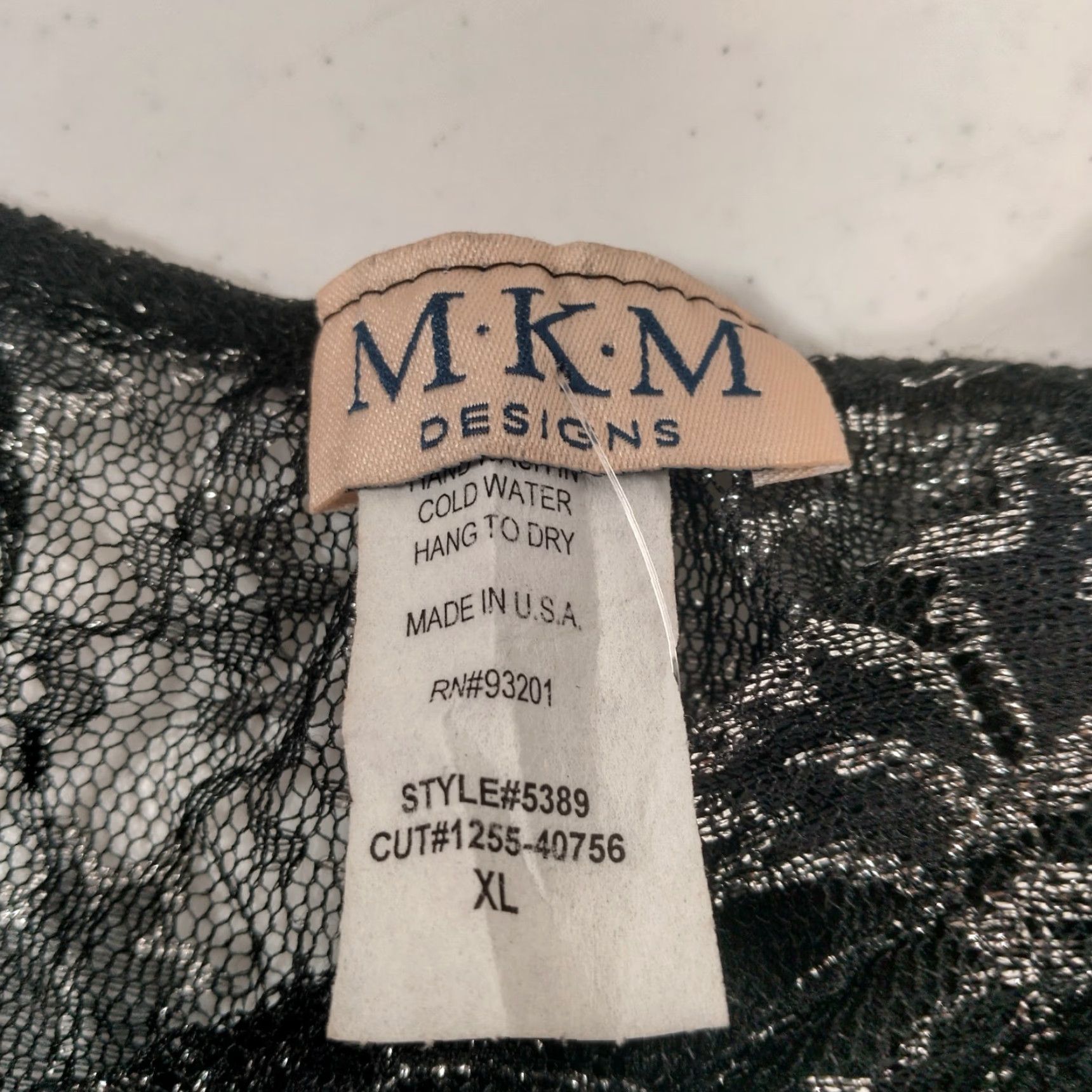 Vintage Vintage MKM Designs Lace Cami Tank Top XL Black Floral Silver Metallic USA READ Women Tank Camisole Lace Cami Vintage Y2K Size XL / US 12-14 / IT 48-50 - 3 Thumbnail