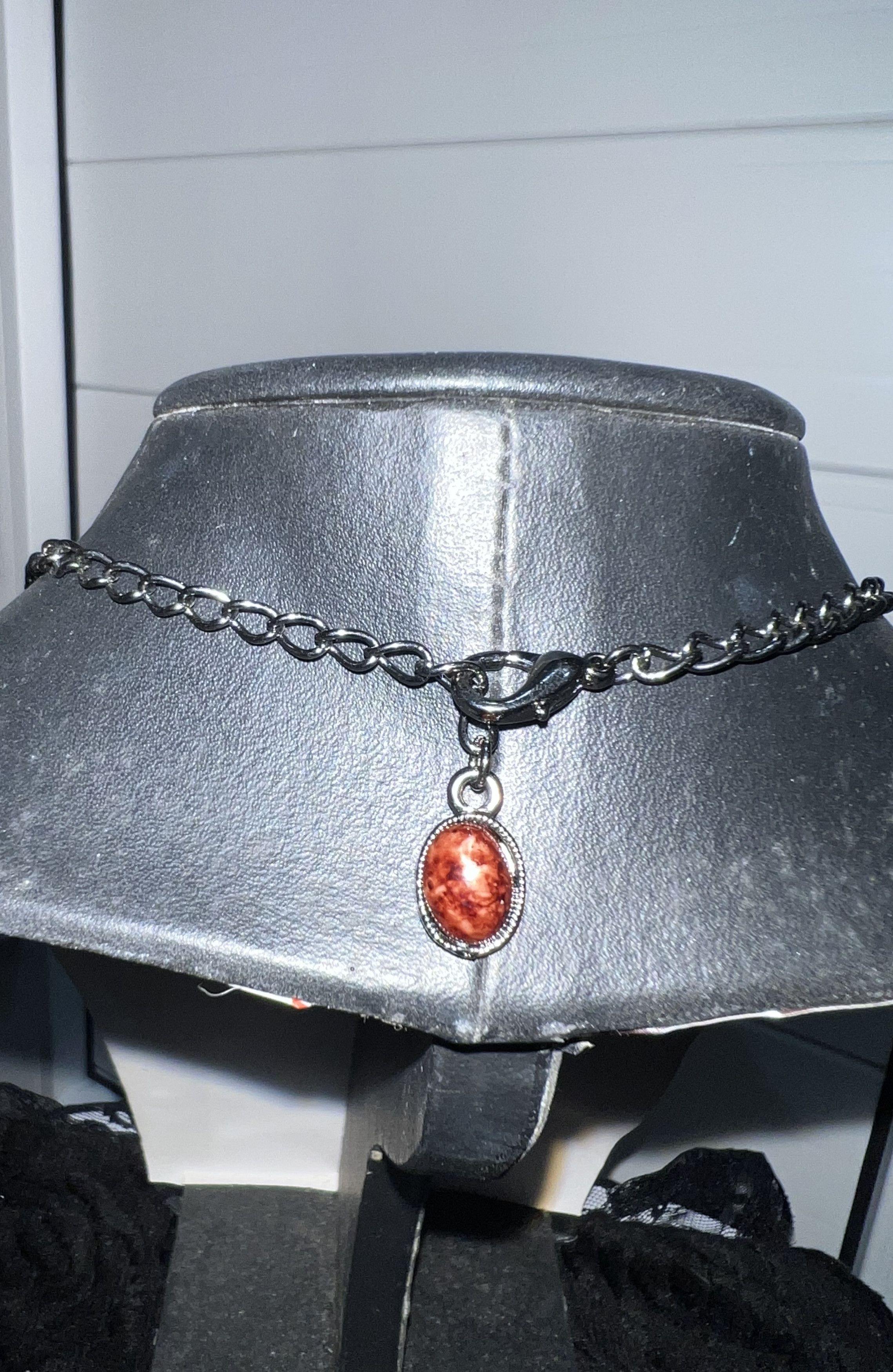 Other ➕Cross reddish spiny oyster stones necklace 🥀 Size ONE SIZE - 12 Thumbnail
