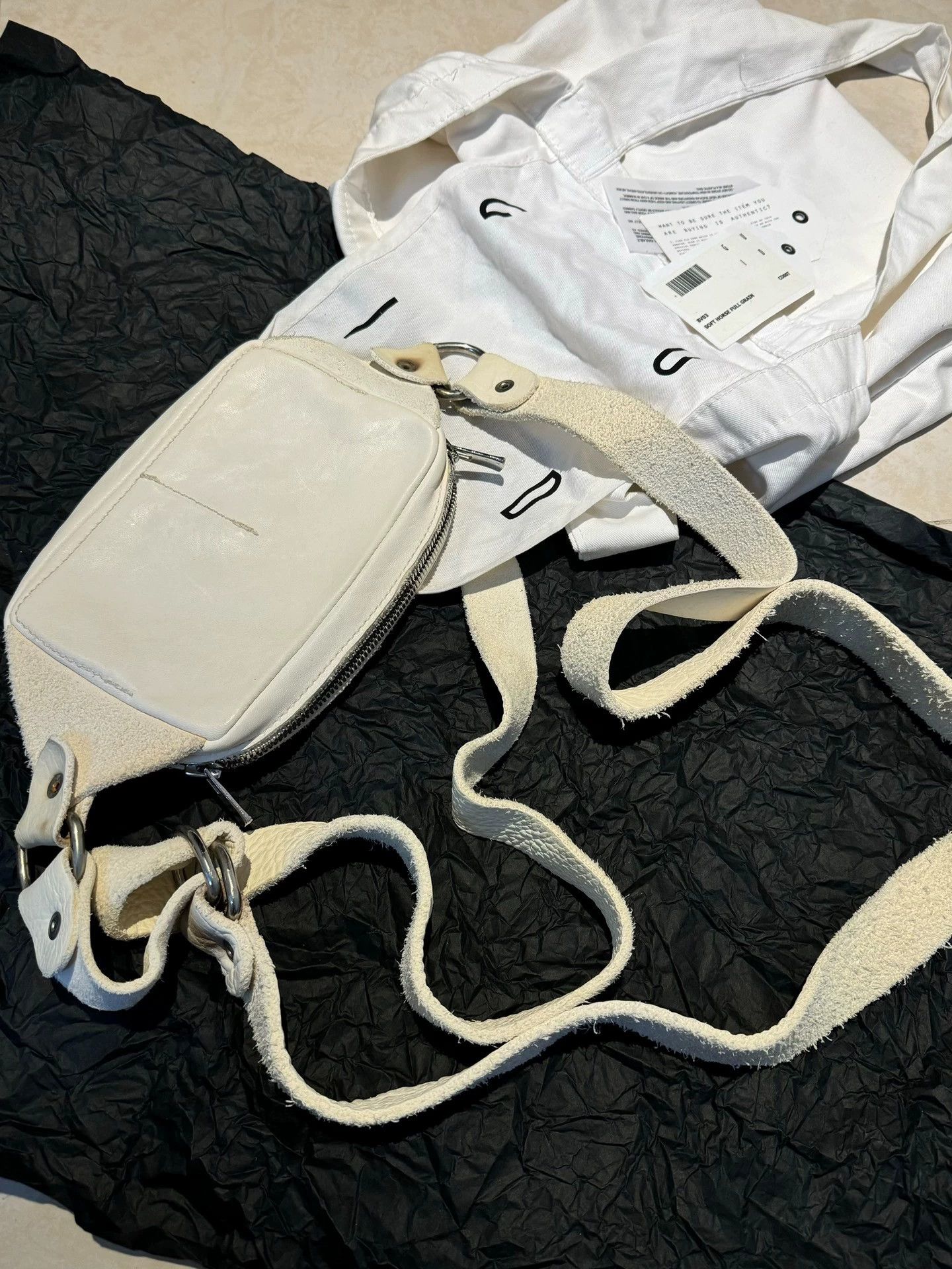 Guidi GUIDI BV03 SOFT HORSE Ivory Distressed Crossbody Size ONE SIZE - 2 Thumbnail