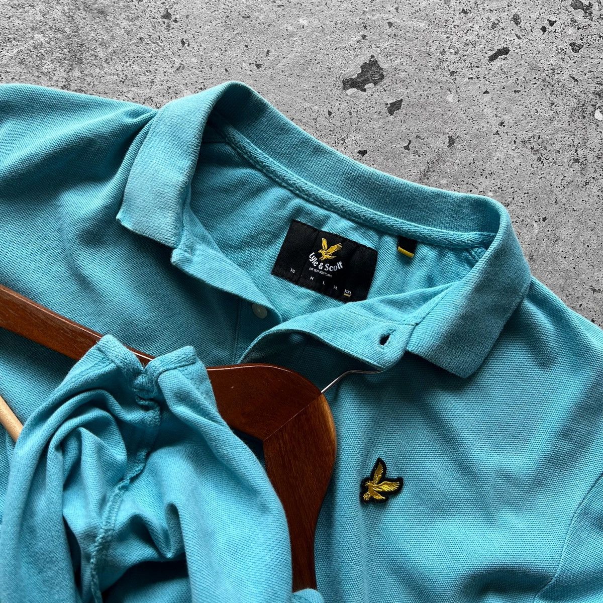 Designer × Lyle & Scott Lyle&Scott Mens Blue Short Sleeve Polo Shirt Small Logo Size US XXL / EU 58 / 5 - 3 Thumbnail