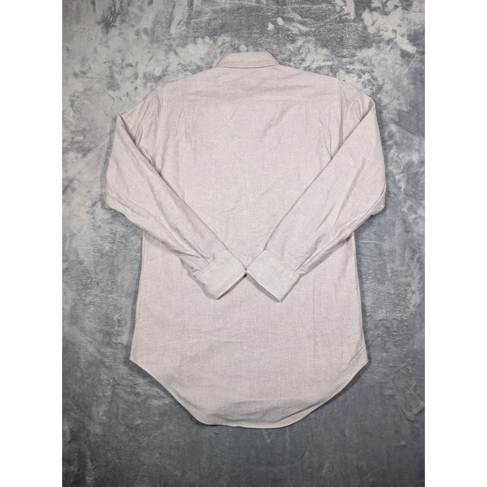Sid Mashburn Sid Mashburn Shirt Mens Small Gray Solid Long Sleeve Button Front Utility Size US S / EU 44-46 / 1 - 7 Thumbnail