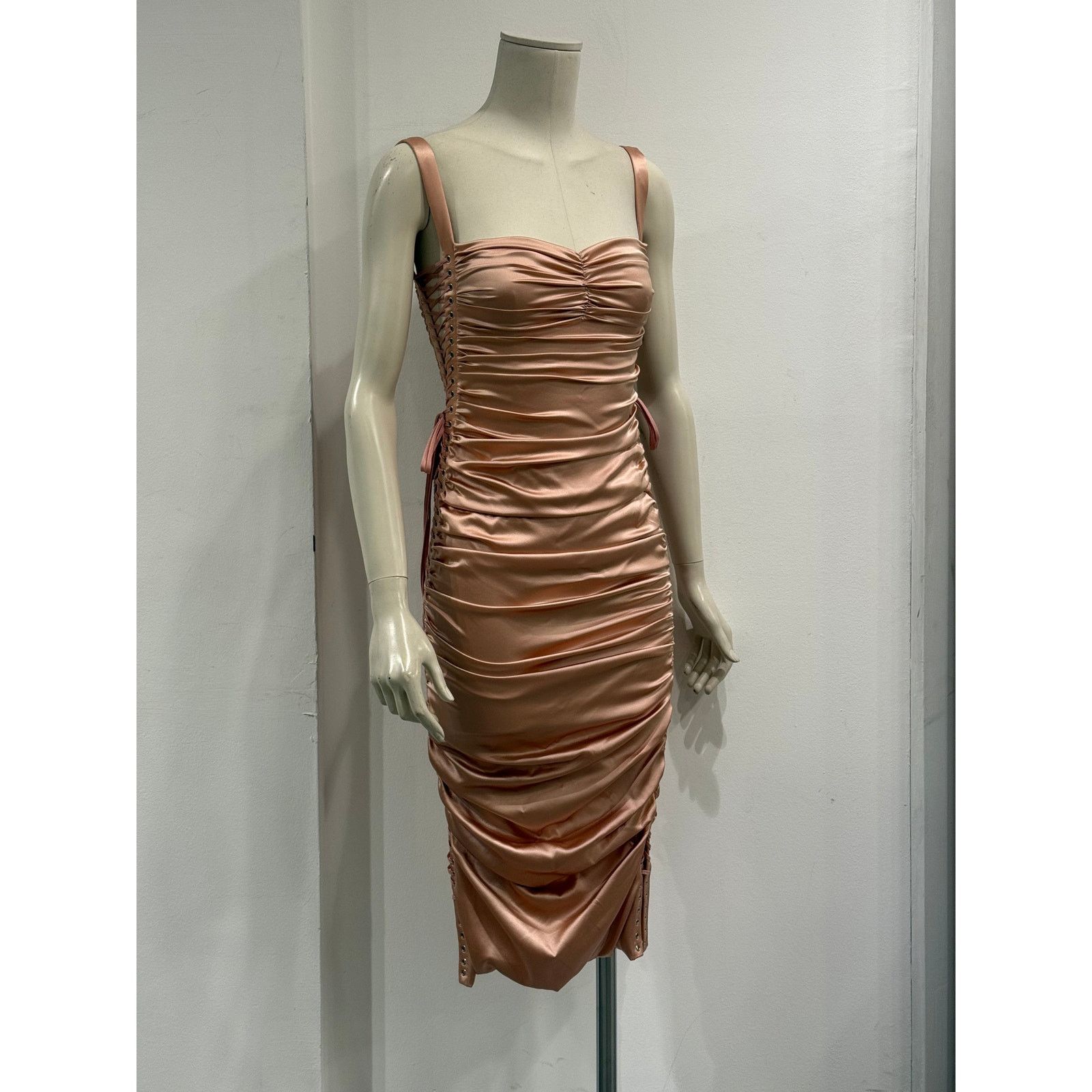 Dolce & Gabbana S/S2003 Dolce & Gabbana lace-up bondage ruched silk dress Size M / US 6-8 / IT 42-44 - 13 Thumbnail