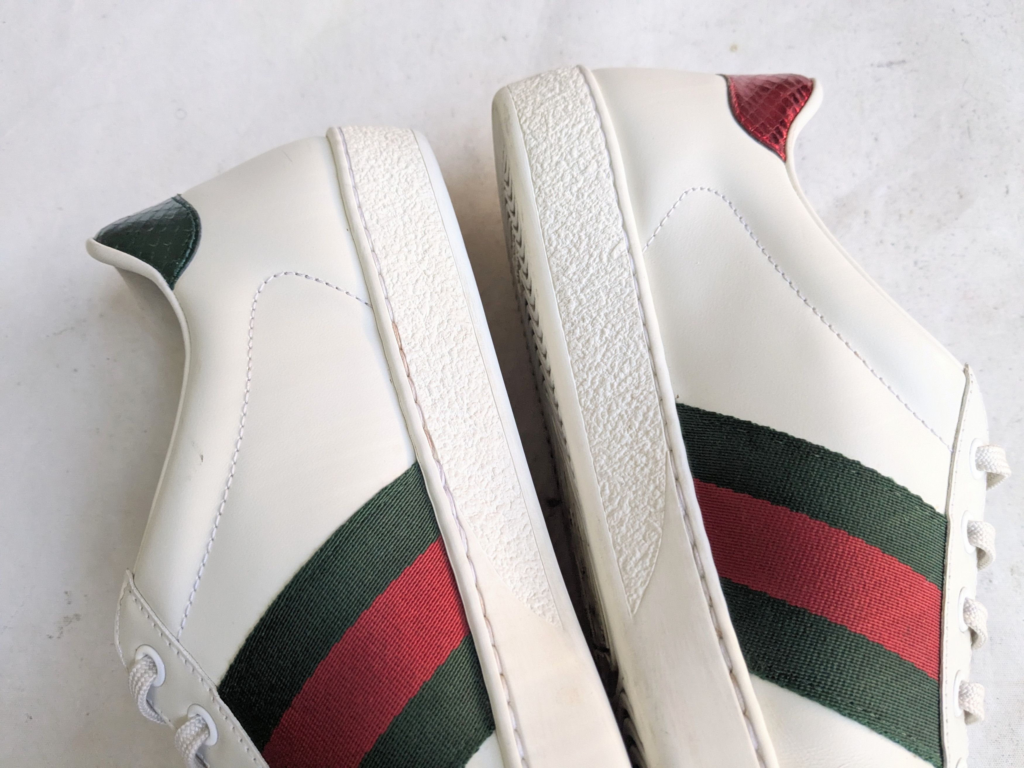 Gucci Gucci Ace Sneakers White 10 Bee Low Tops 429446 Size US 10 / EU 43 - 8 Thumbnail