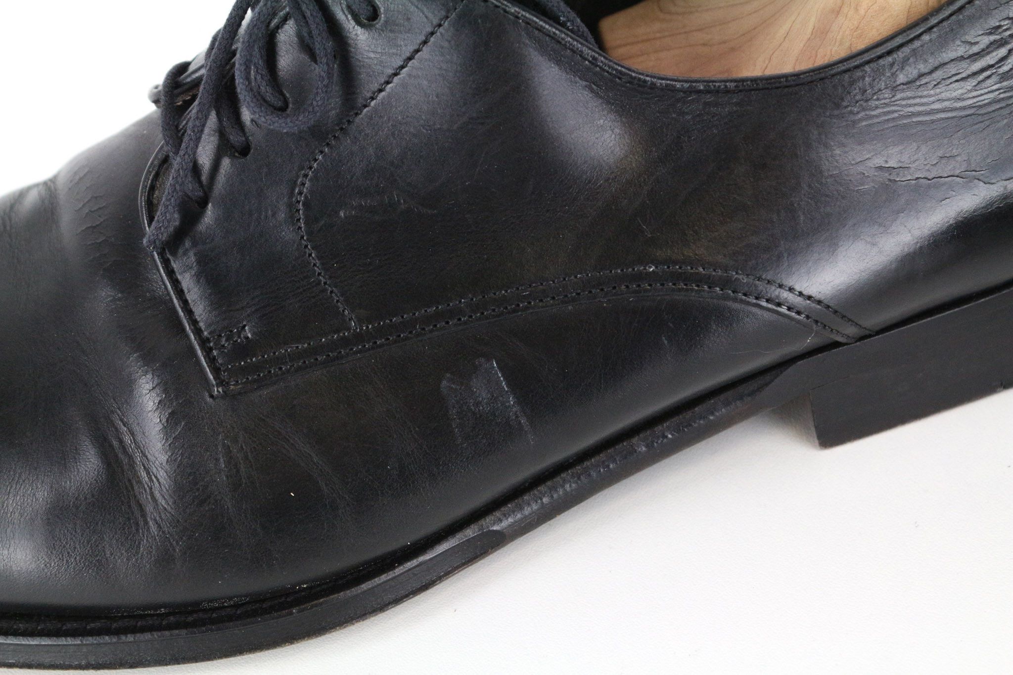 Suitsupply EU42.5 Black Leather Laced Low-Top 72741 Size US 9.5 / EU 42-43 - 16 Thumbnail