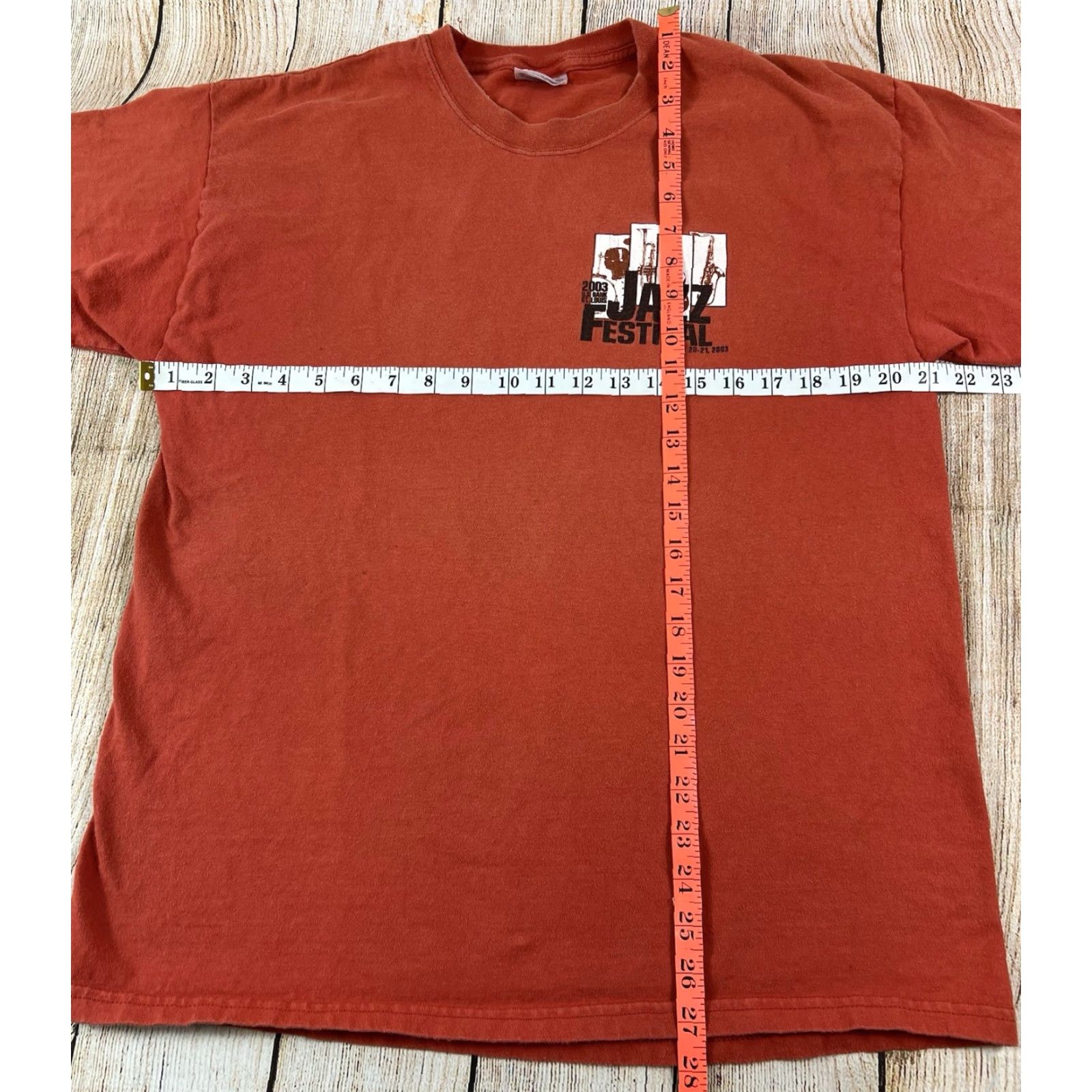 Hanes VINTAGE Hanes St Louis Jazz Festival 2003 Orange Staff T Shirt L Mens Short Sleeve Graphic Print Jazz Music St Louis 2003 Milestone Size US L / EU 52-54 / 3 - 5 Thumbnail