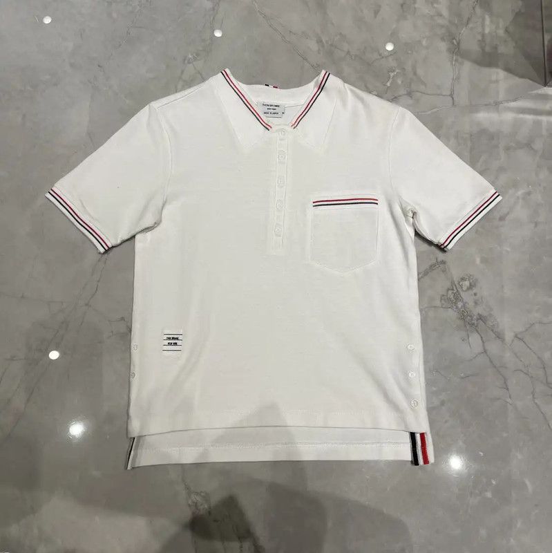 Thom Browne Thom Browne White Striped Summer T-Shirt 0089 Size S / US 4 / IT 40 - 1 Thumbnail