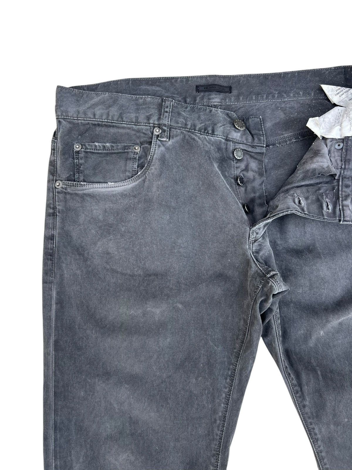Distressed Prada Waxed Jeans