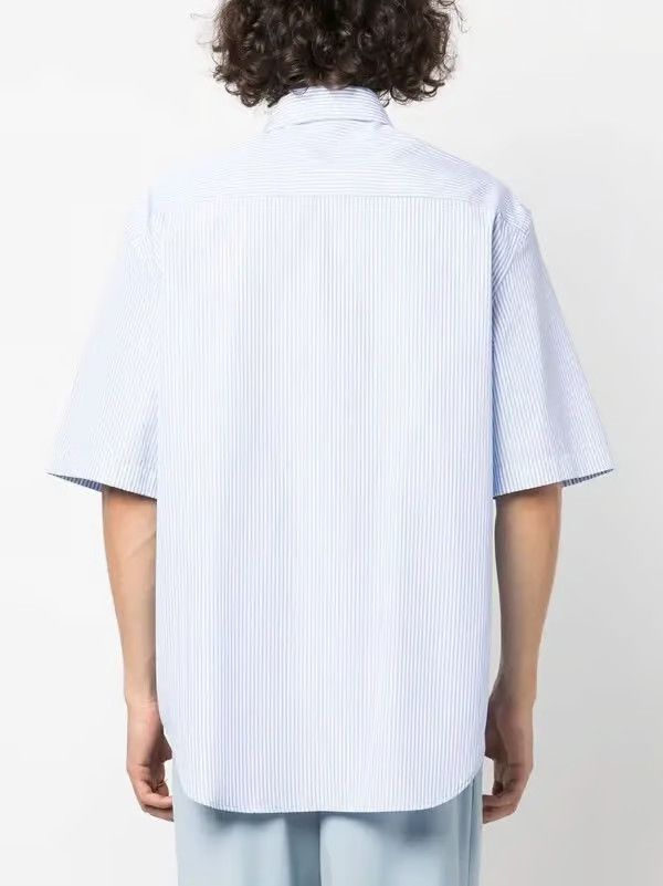 Versace o1y0525 Logo Striped Shirt in Sky Blue Size US M / EU 48-50 / 2 - 4 Thumbnail