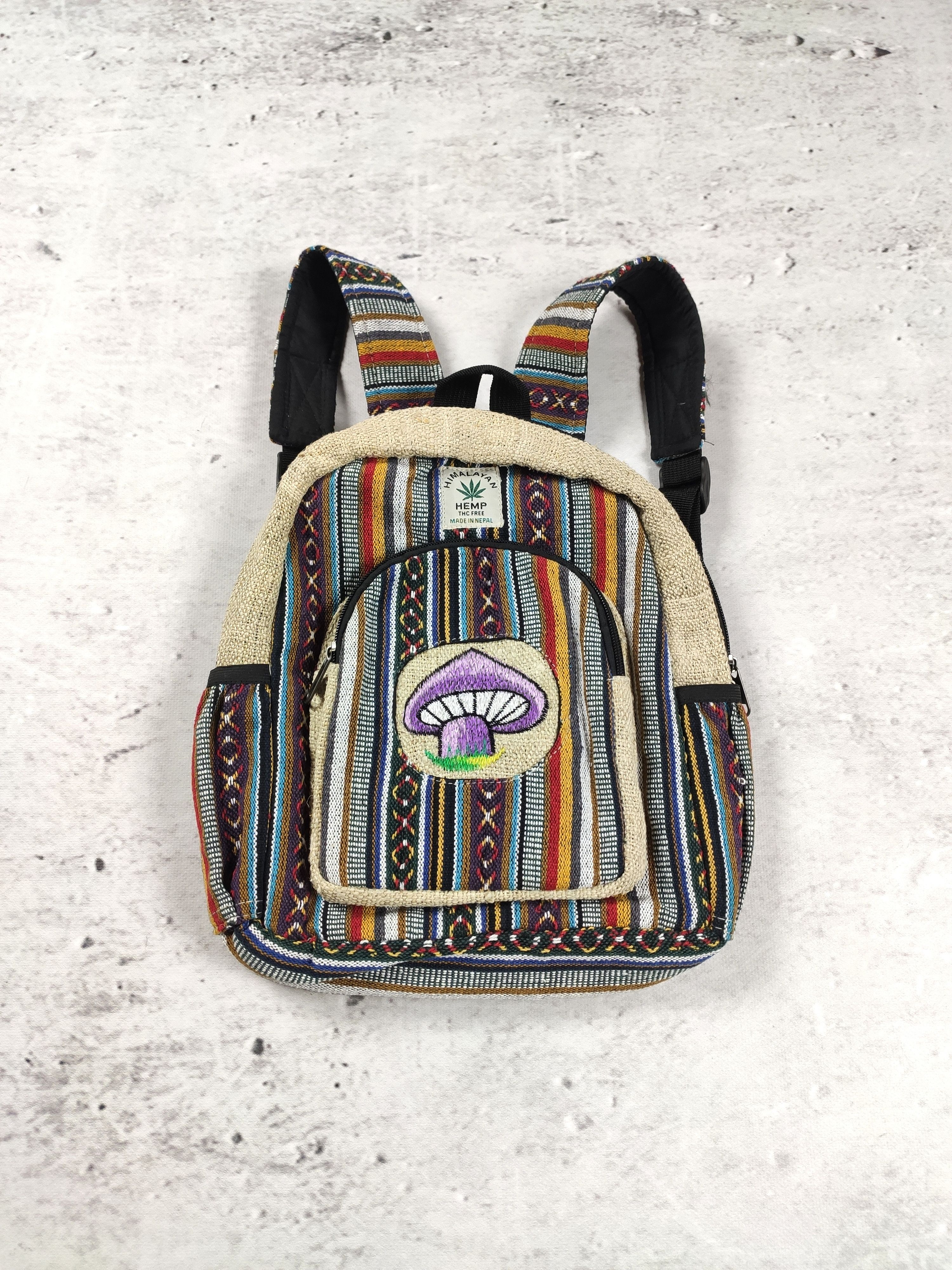 Handmade Vintage handmade Nepal hippie backpack hemp mushroom Size ONE SIZE - 1 Thumbnail