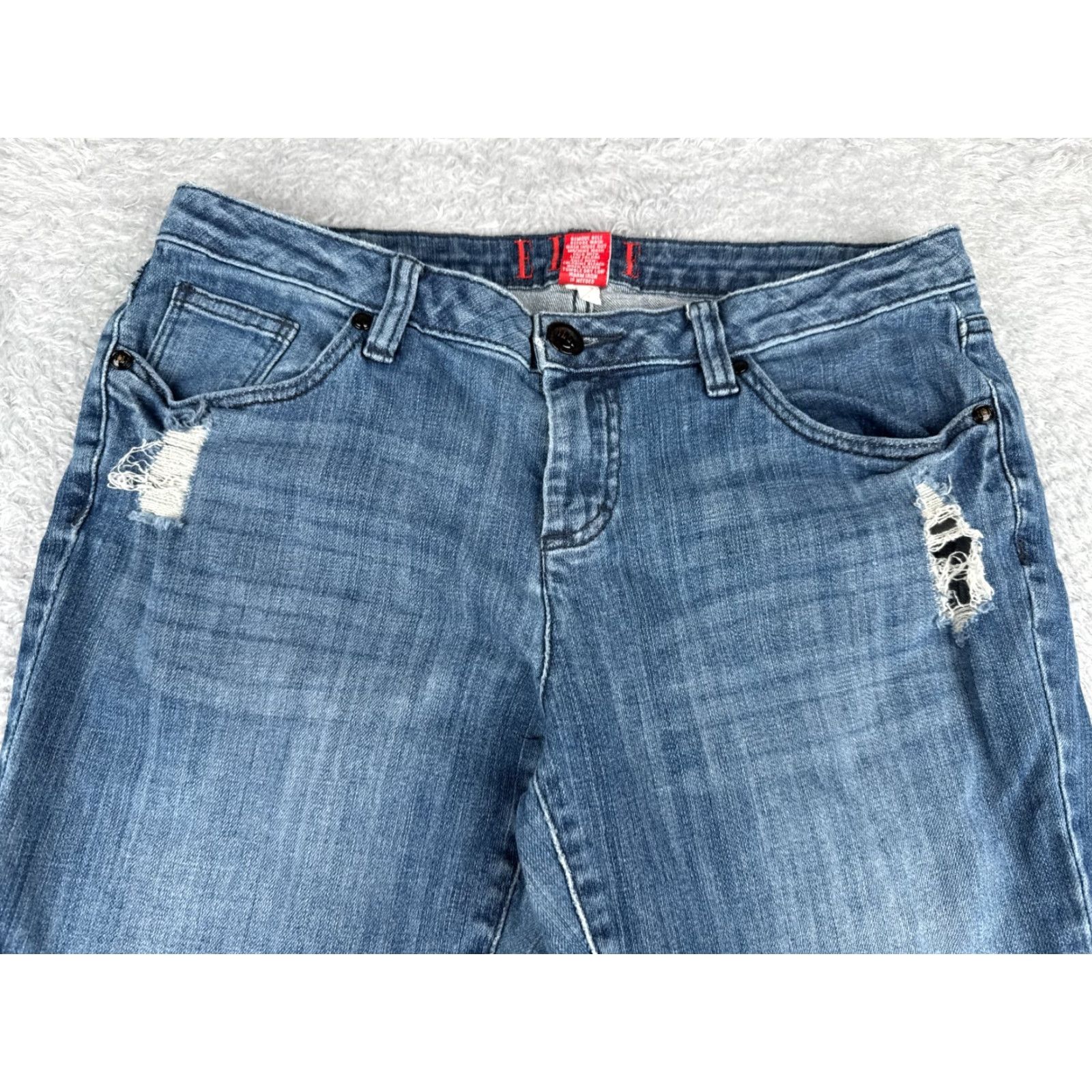 Vintage VINTAGE ELLE Jeans Womens 8 Blue Denim Bootcut Distressed Low Rise Cotton Blend 30x31 Slimming Stretch Regular 5-Pocket Design Boots Size 30" / US 8 / IT 44 - 4 Thumbnail