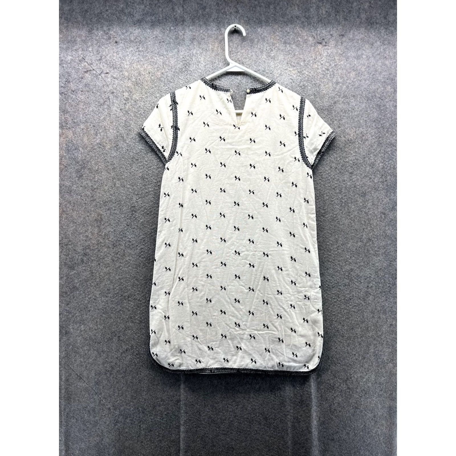 Madewell Madewell Dress Womens XS White Embroidered Geometric Shift T Shirt Short Sleeve Size XS / US 0-2 / IT 36-38 - 6 Thumbnail