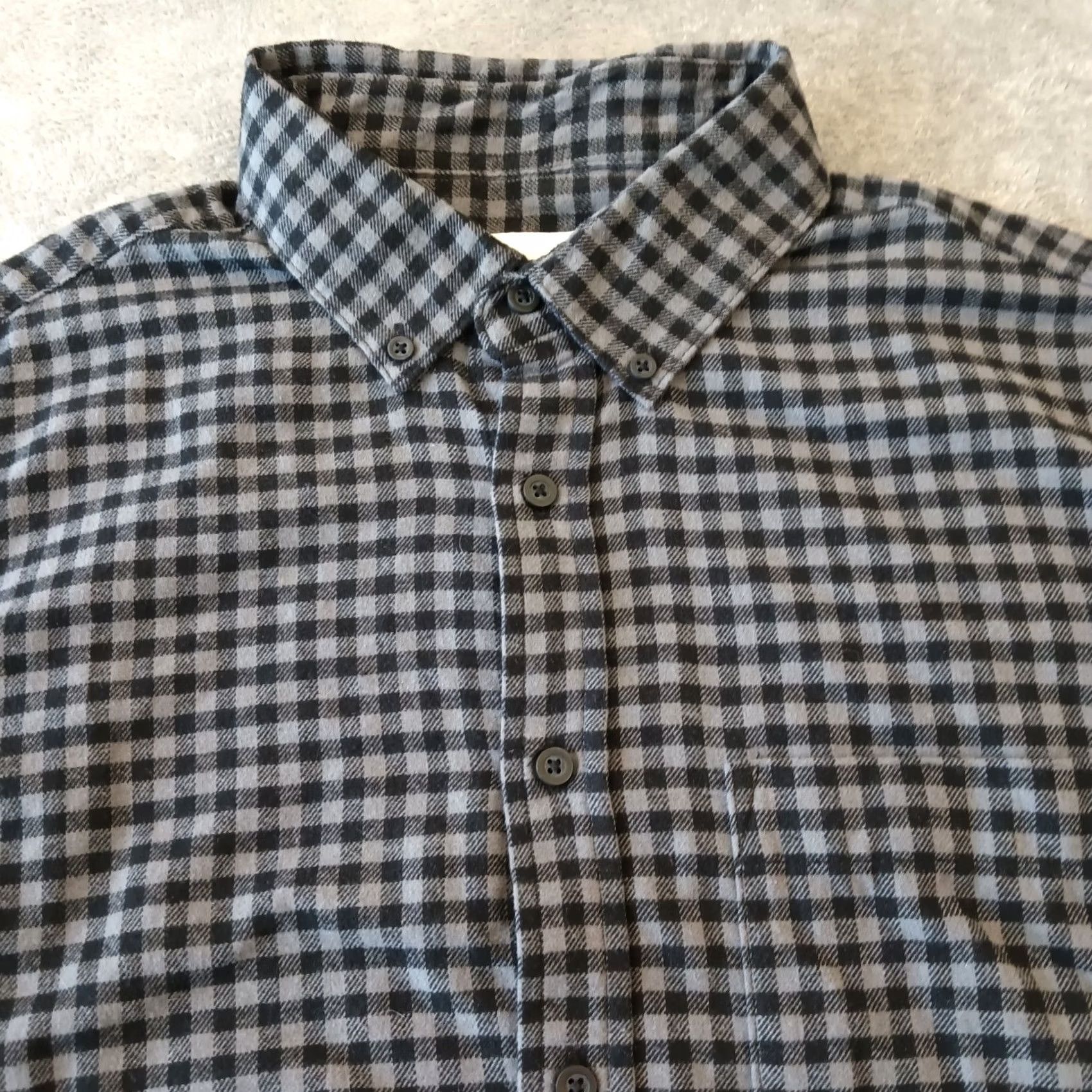 Vintage Goodfellow & Co Shirt Mens L Black Gray Plaid Long Sleeve Button-Down Flannel Size US L / EU 52-54 / 3 - 3 Thumbnail